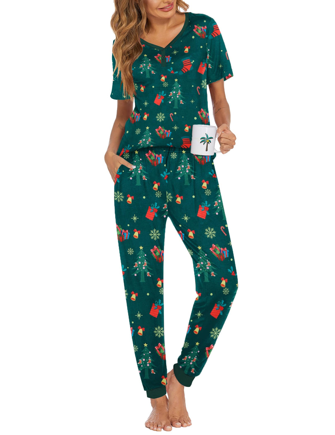 Ekouaer Pajamas for Women Set 2 Piece Fall Sleepwear with Pockets