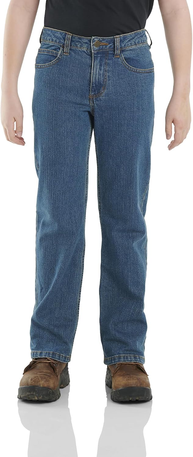 Carhartt Boys Rugged Flex® Relaxed Fit Denim 5-Pocket Boot-Cut Jean | Stretch Fabric | Featuring Rugged Flex Durable Stretch Technology | Active Days
