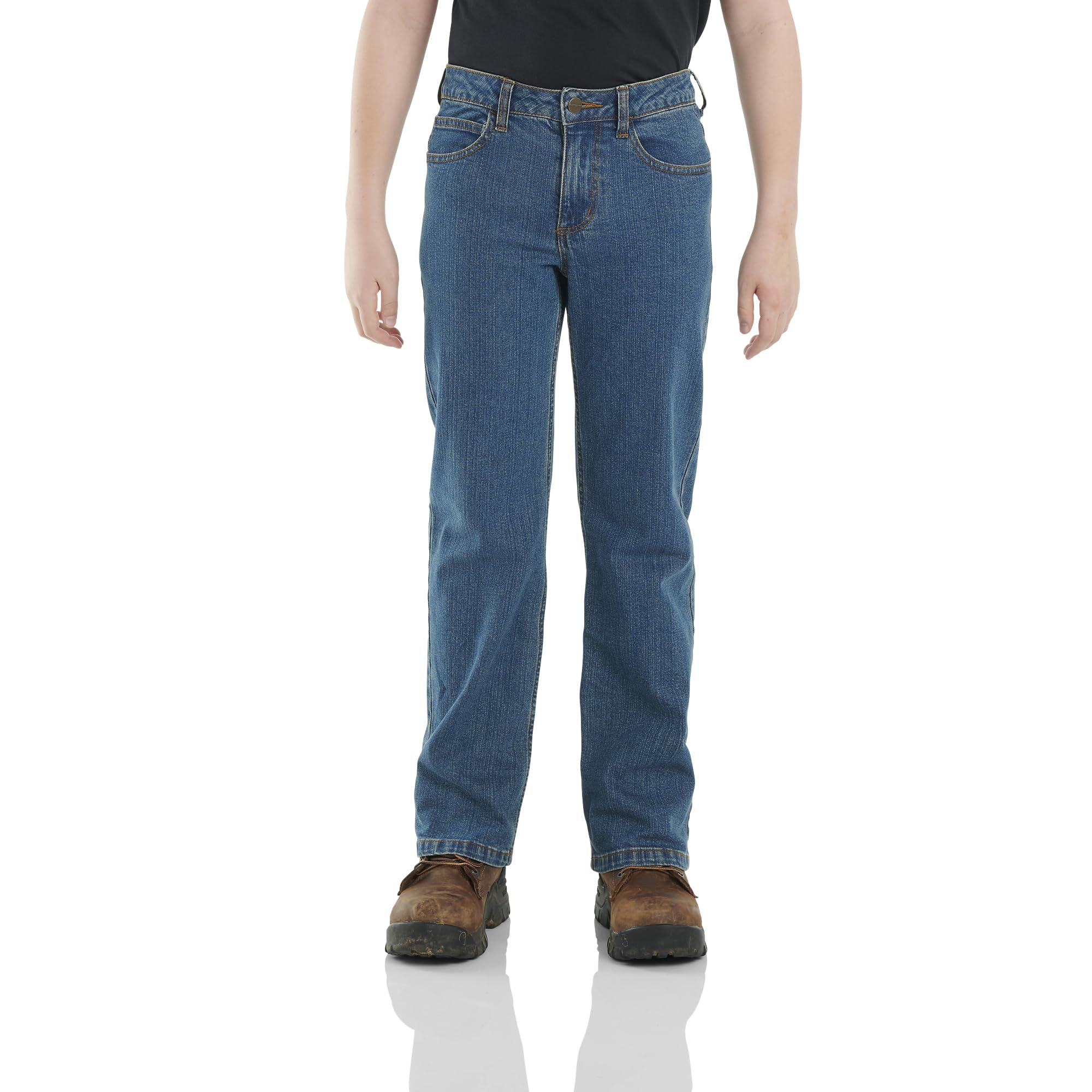 Carhartt Boys Rugged Flex® Relaxed Fit Denim 5-Pocket Boot-Cut Jean | Stretch Fabric | Featuring Rugged Flex Durable Stretch Technology | Active Days