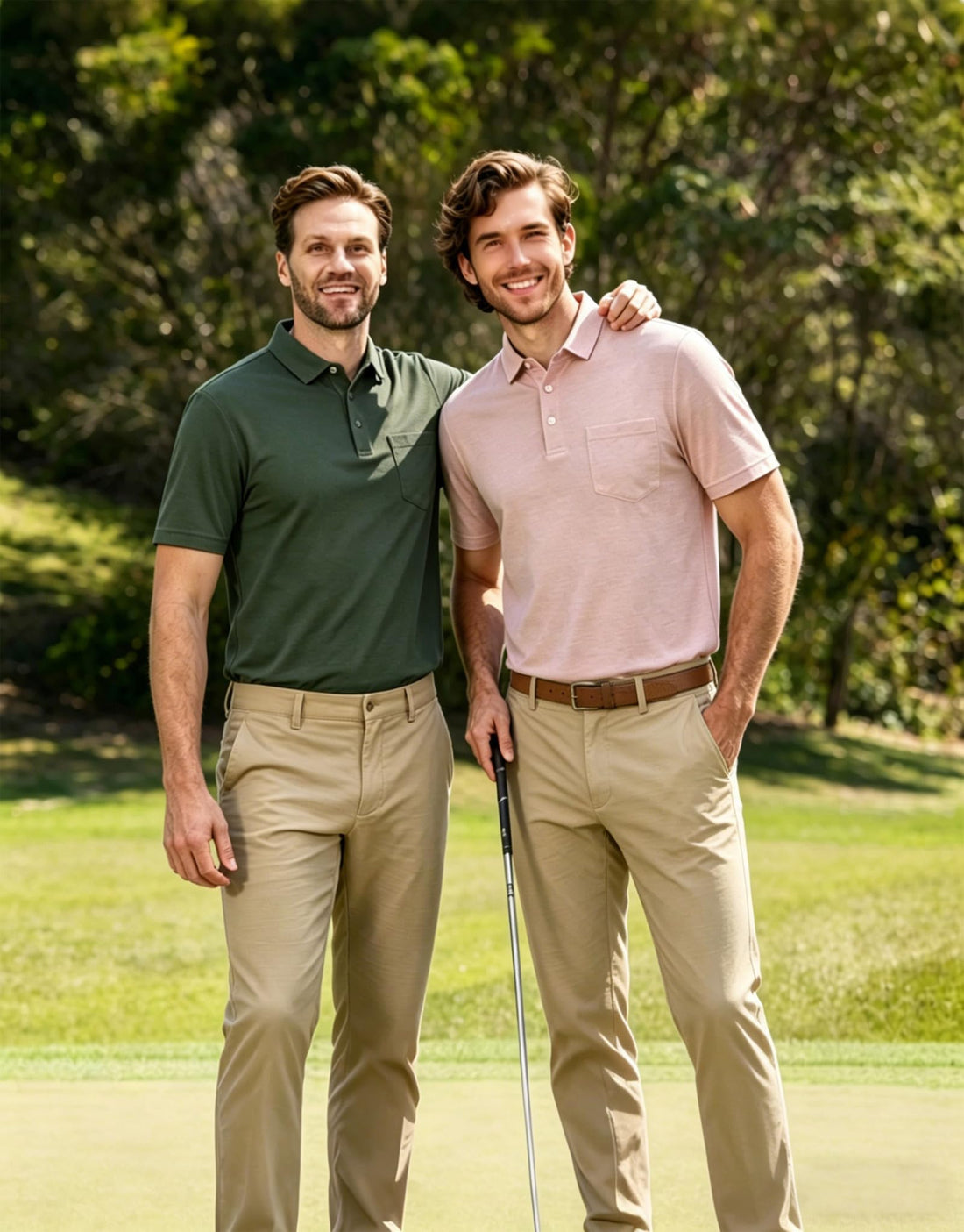 M MAELREG Golf Shirts for Men Heather Pocket Lightweight Moisture Wicking Cllared Stretch Mens Polo Shirts Short Sleeve