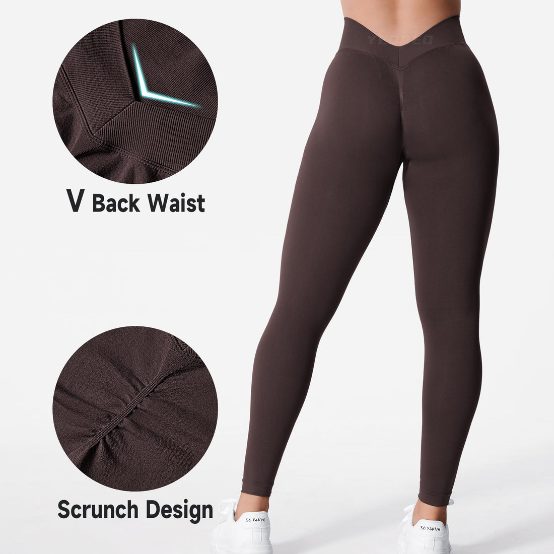 YEOREO CoreFlex Women Scrunch Workout Leggings High Waisted V Back Pants | Seamless, Gym, Yoga, Butt Lifting