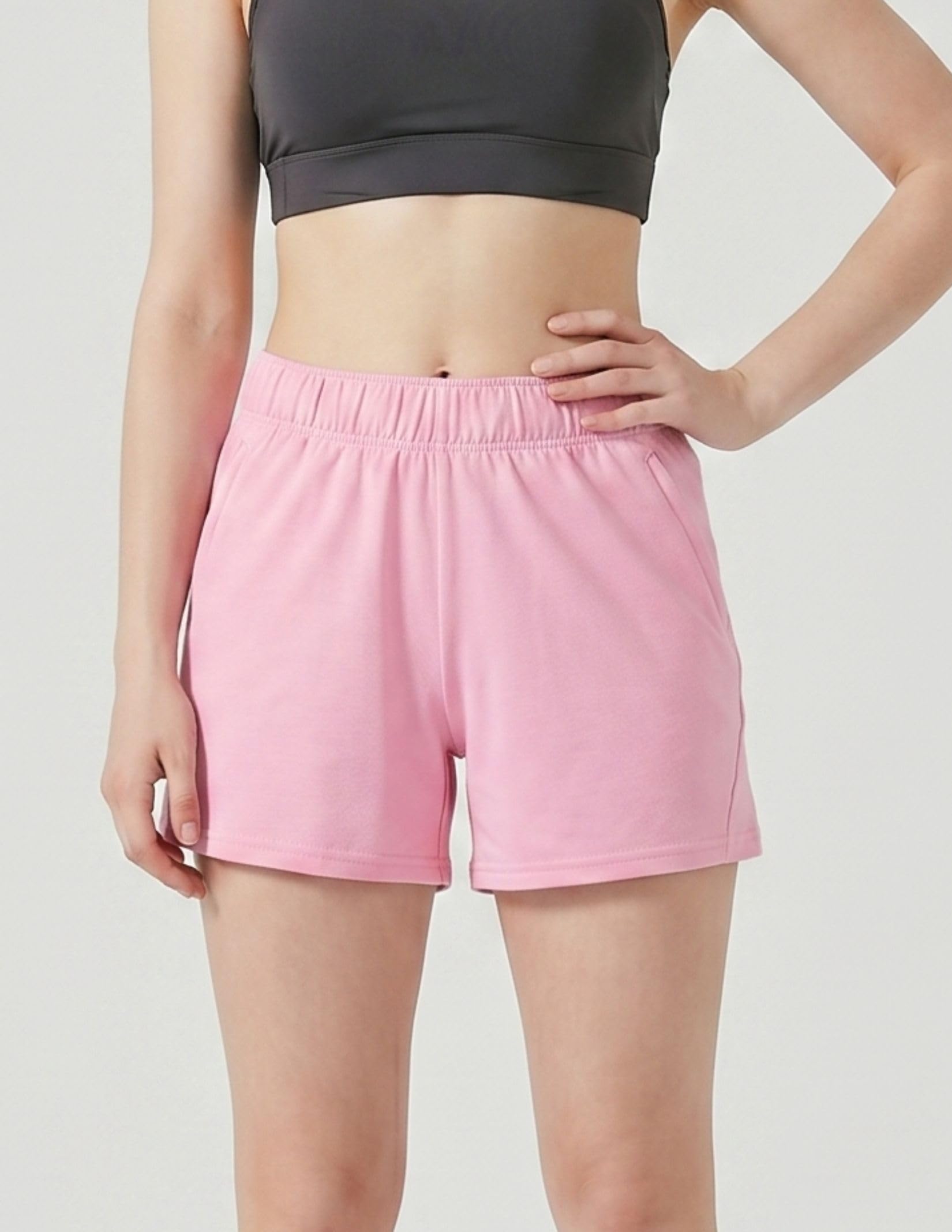 Liberty Imports 1 or 5 Pack Womens Lounge Workout Shorts with Zipper Pockets 5" Inseam Lightweight Athletic Casual Shorts