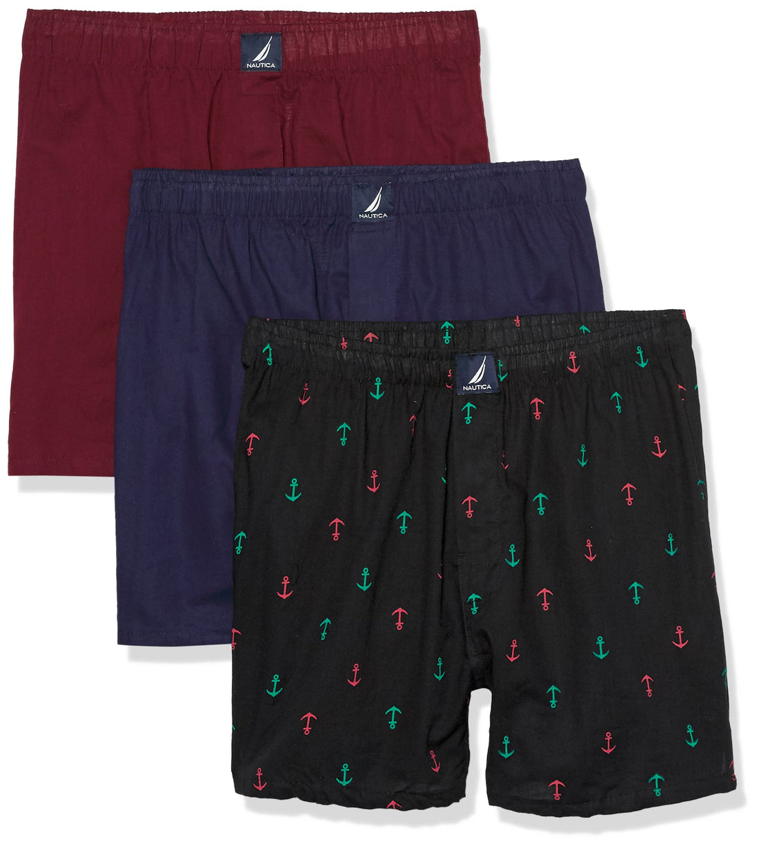 Nautica Men's Classic Cotton 3-Pack Woven Boxers