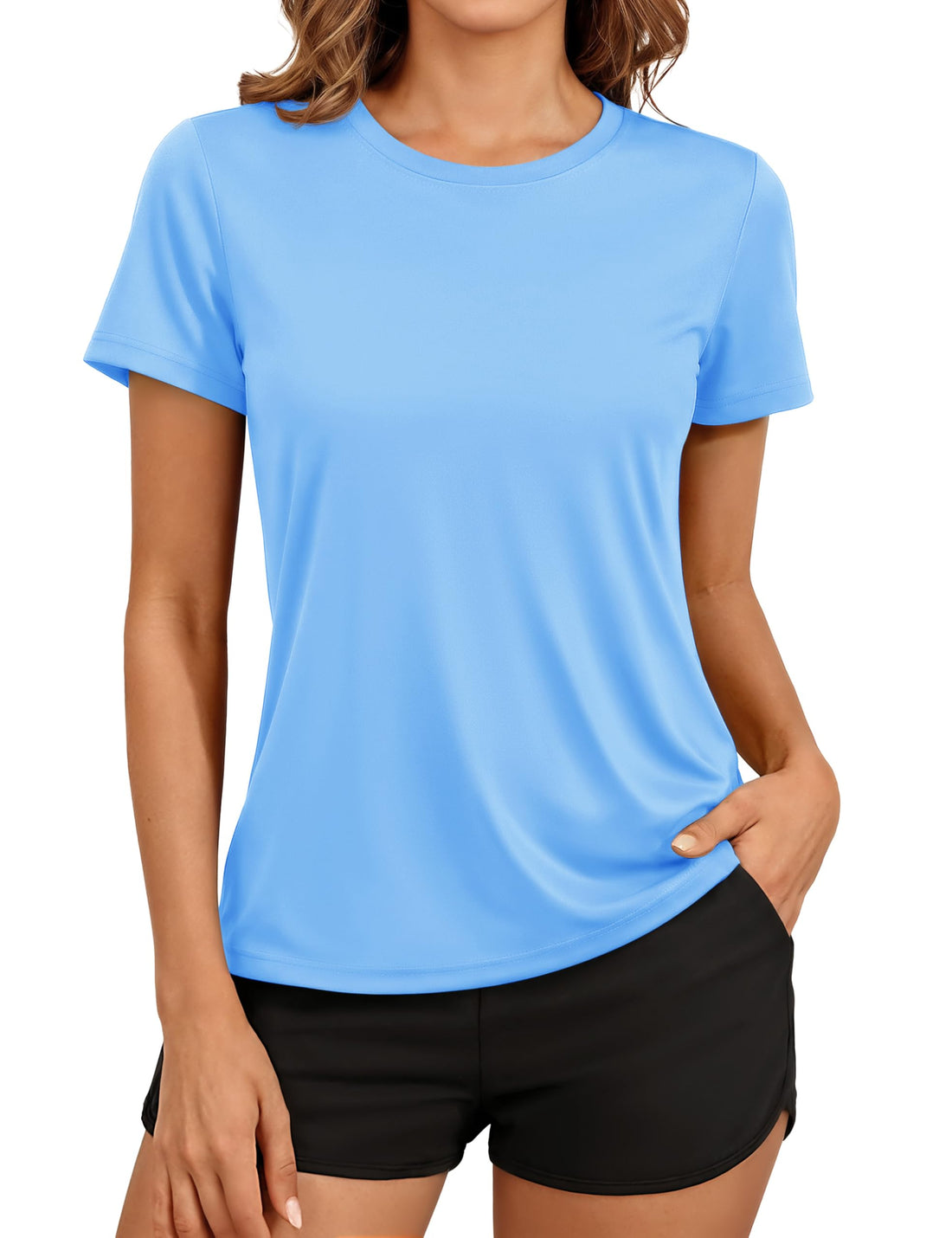 TACVASEN Women's Short Sleeve Workout Shirts UPF 50+ Sun Protection Quick Dry Athletic Tops for Running Gym Tee