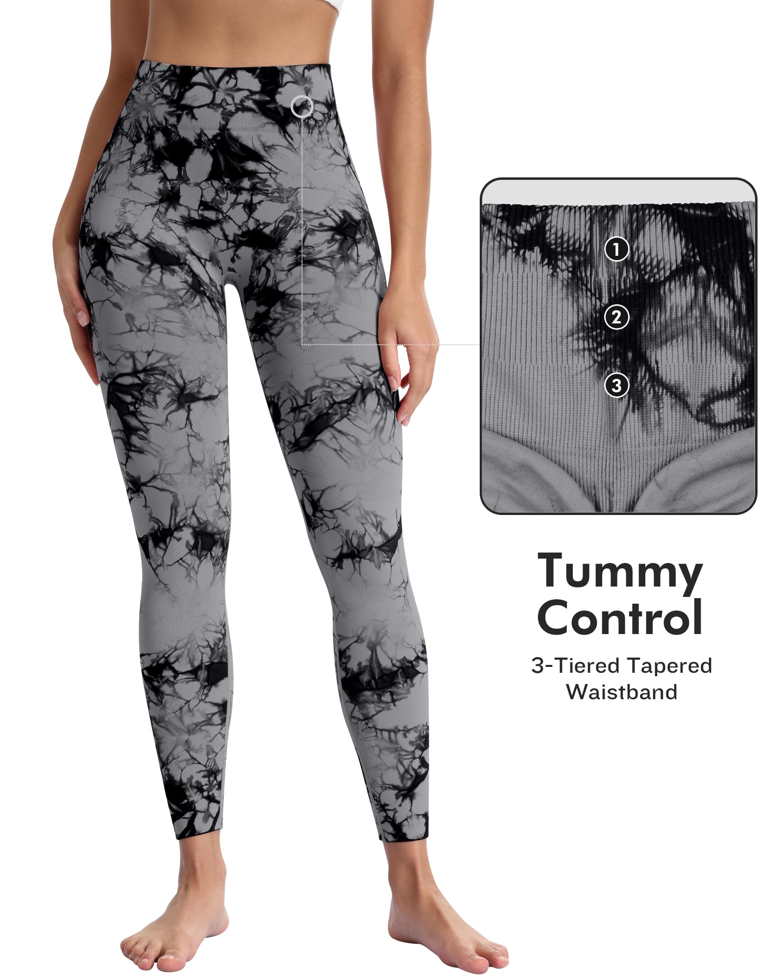 ATHVOTAR Workout Gym Leggings Women, High Waisted Seamless Butt Lifting Scrunch Butt Sports Leggings