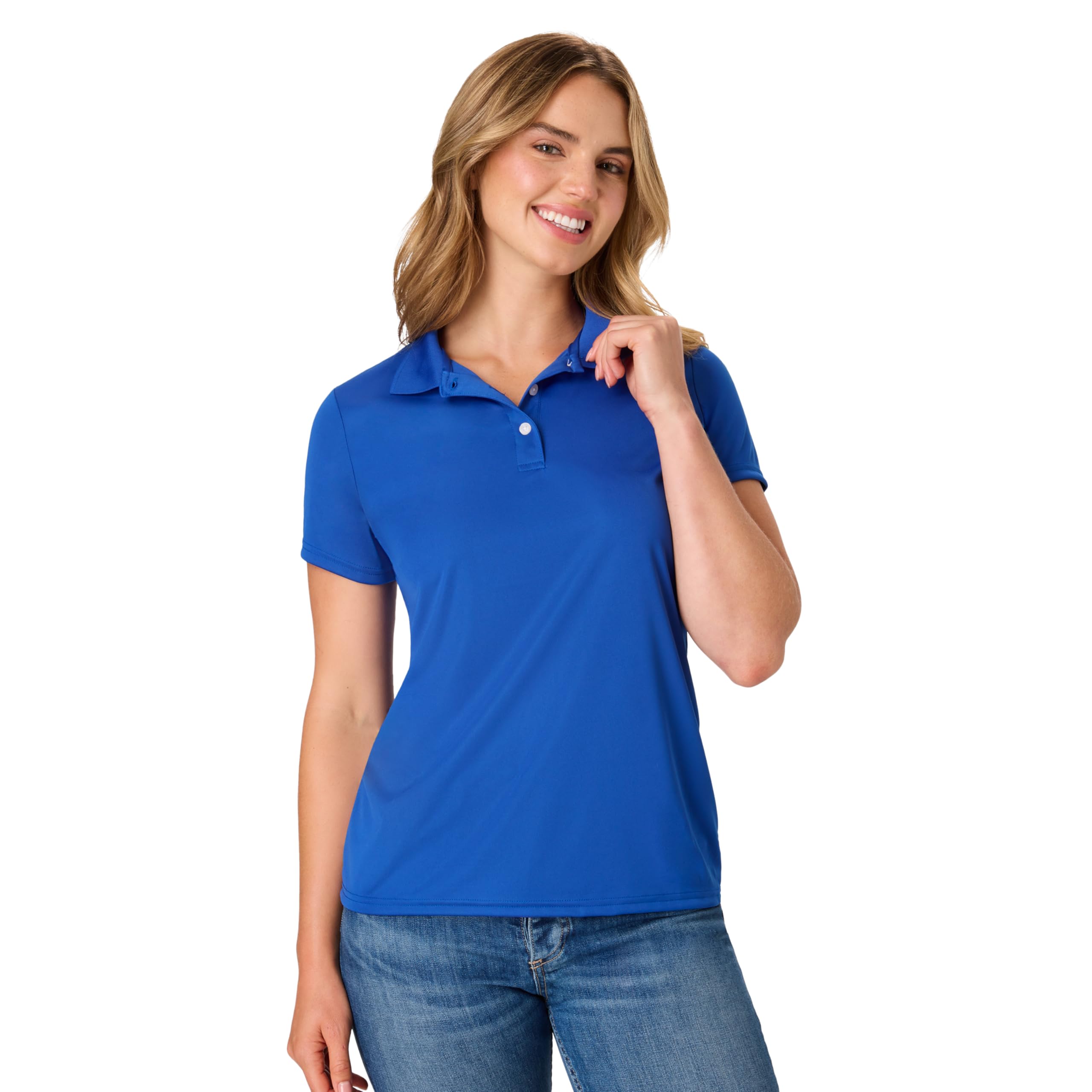 Hanes womens Performance Polo, Single or 3-Pack, Sport Cool DRI Moisture-Wicking Polo Shirt, 40+ UPF Protection
