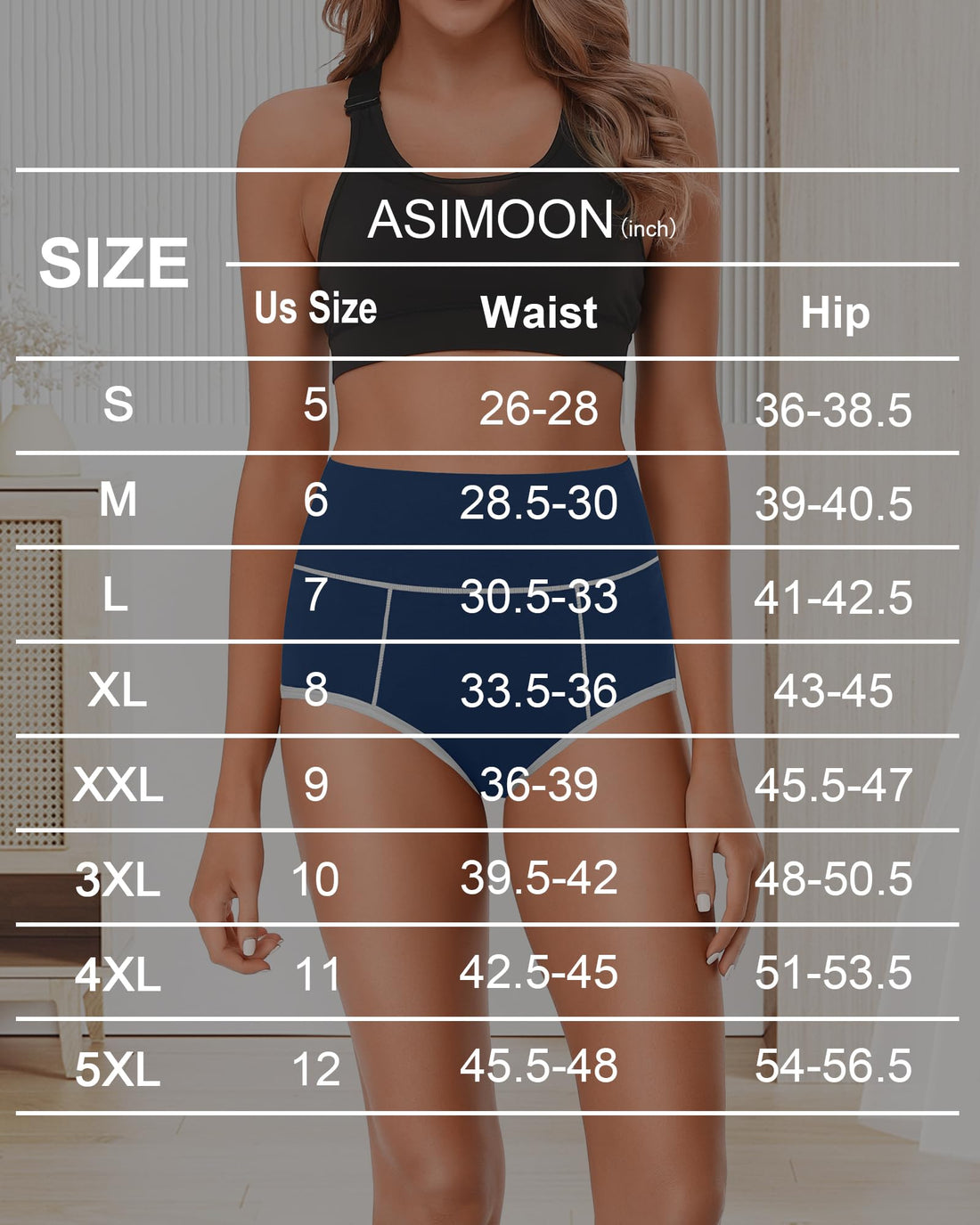 ASIMOON Tummy Control High Waisted Underwear for Women Cotton Plus Size Full Coverage Panties Ladies Briefs
