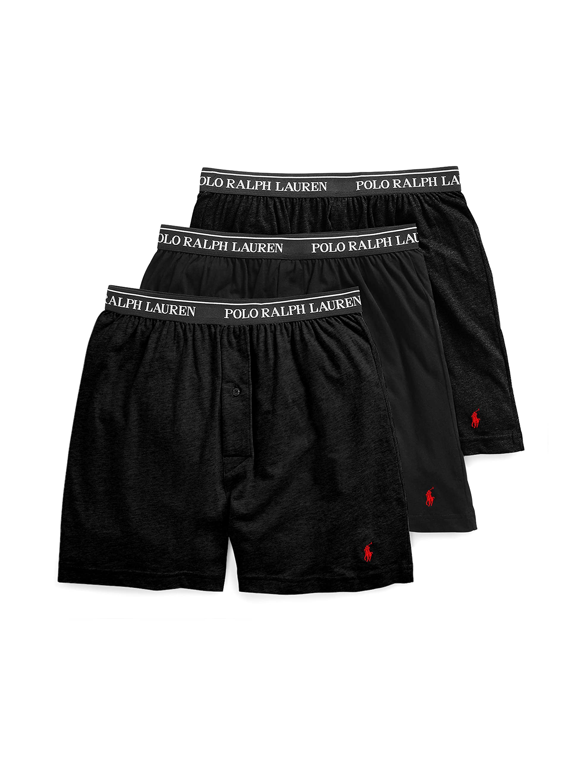 POLO RALPH LAUREN Underwear Boxers Pack, 3-Pack, Classic Fit Cotton Knit Boxer, 100% Cotton Moisture Wicking Boxers