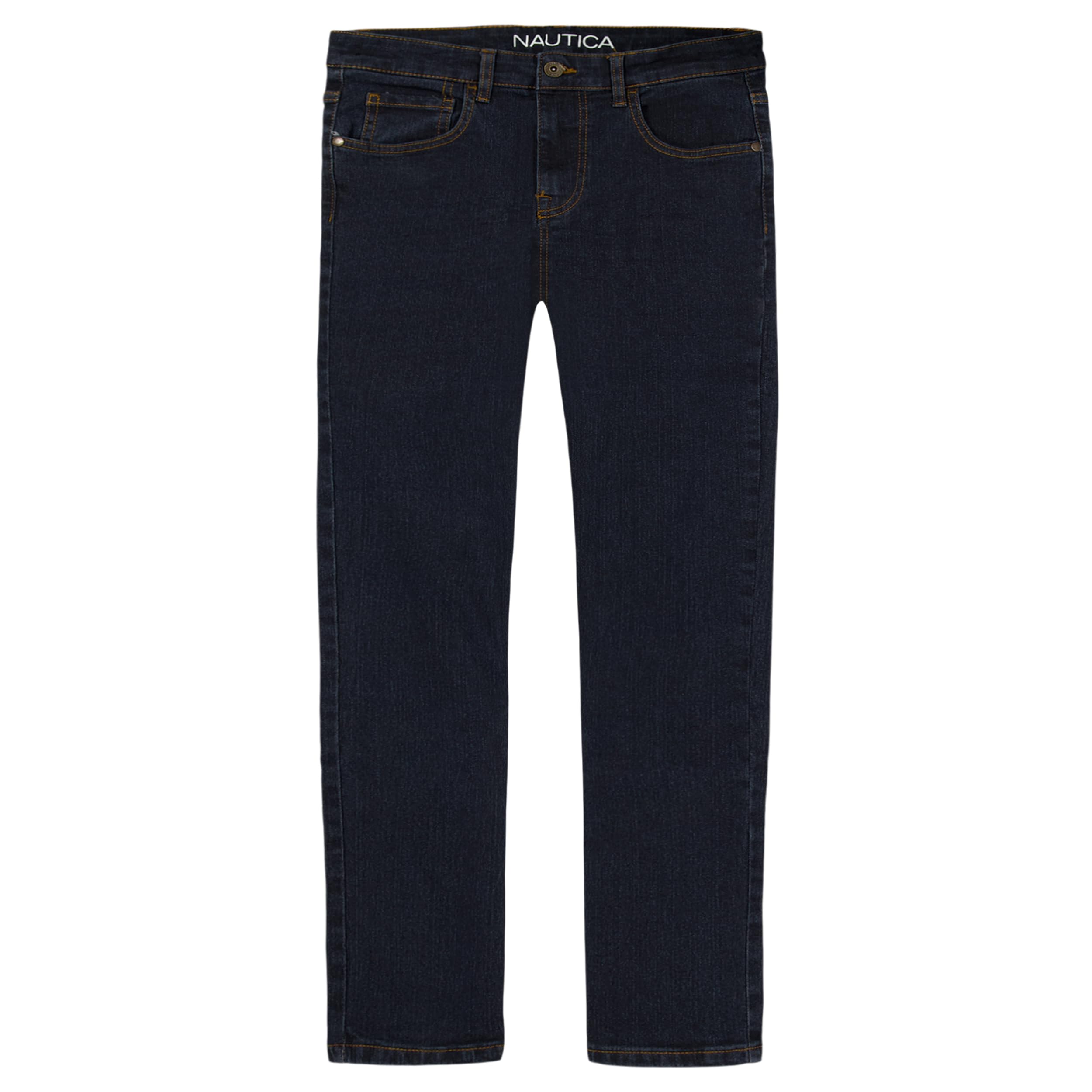 Nautica Boys' Classic Fit Straight Leg Denim Jeans, 5-Pocket Style, Zipper Fly & Button Closure