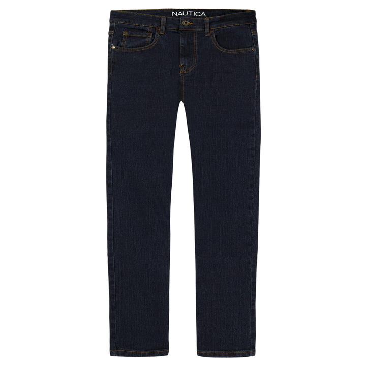 Nautica Boys' Classic Fit Straight Leg Denim Jeans, 5-Pocket Style, Zipper Fly & Button Closure