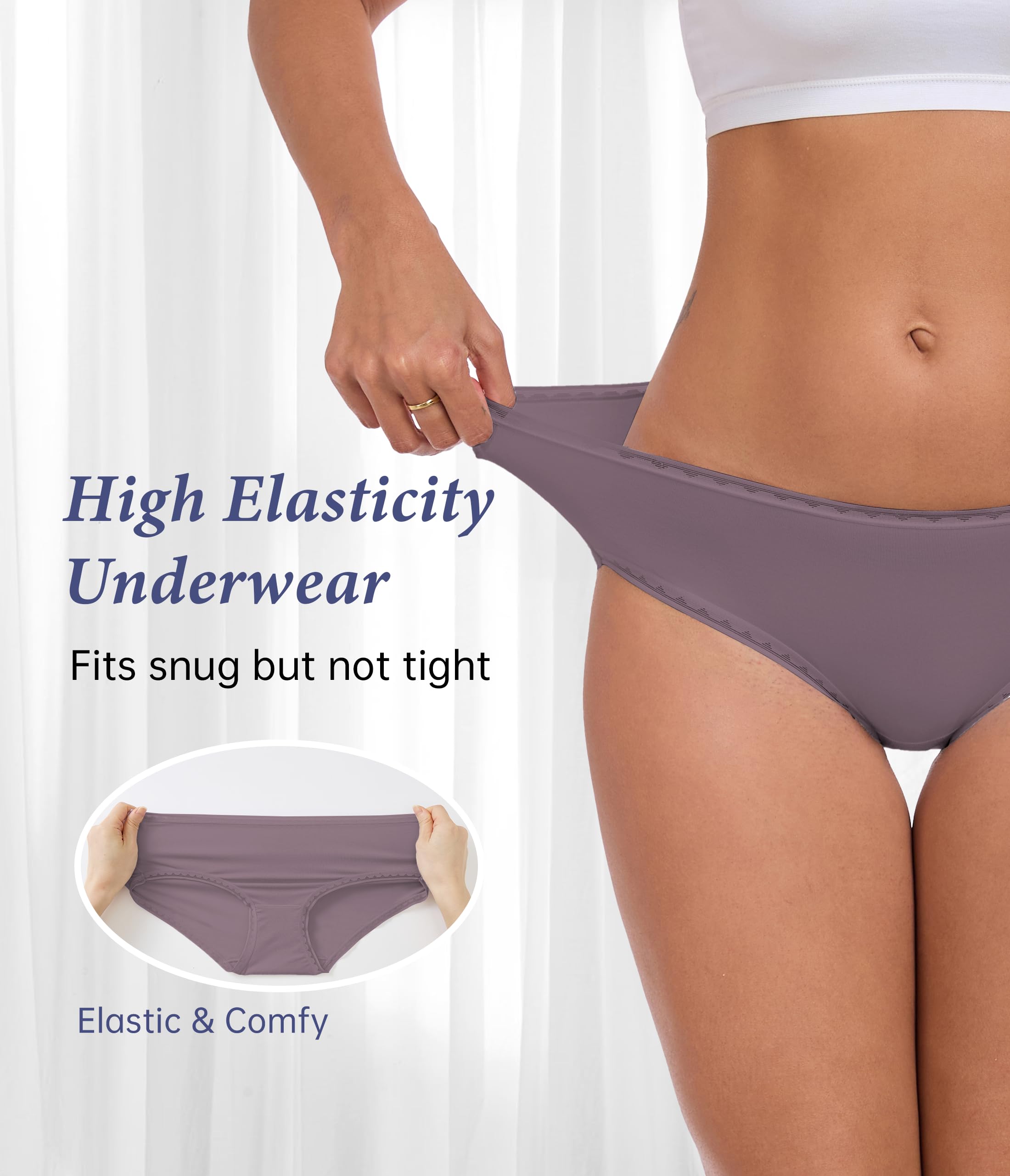 ANLIQI Modal Hipster Underwear Women Soft Moisture Wicking Panties 3/6 Pack