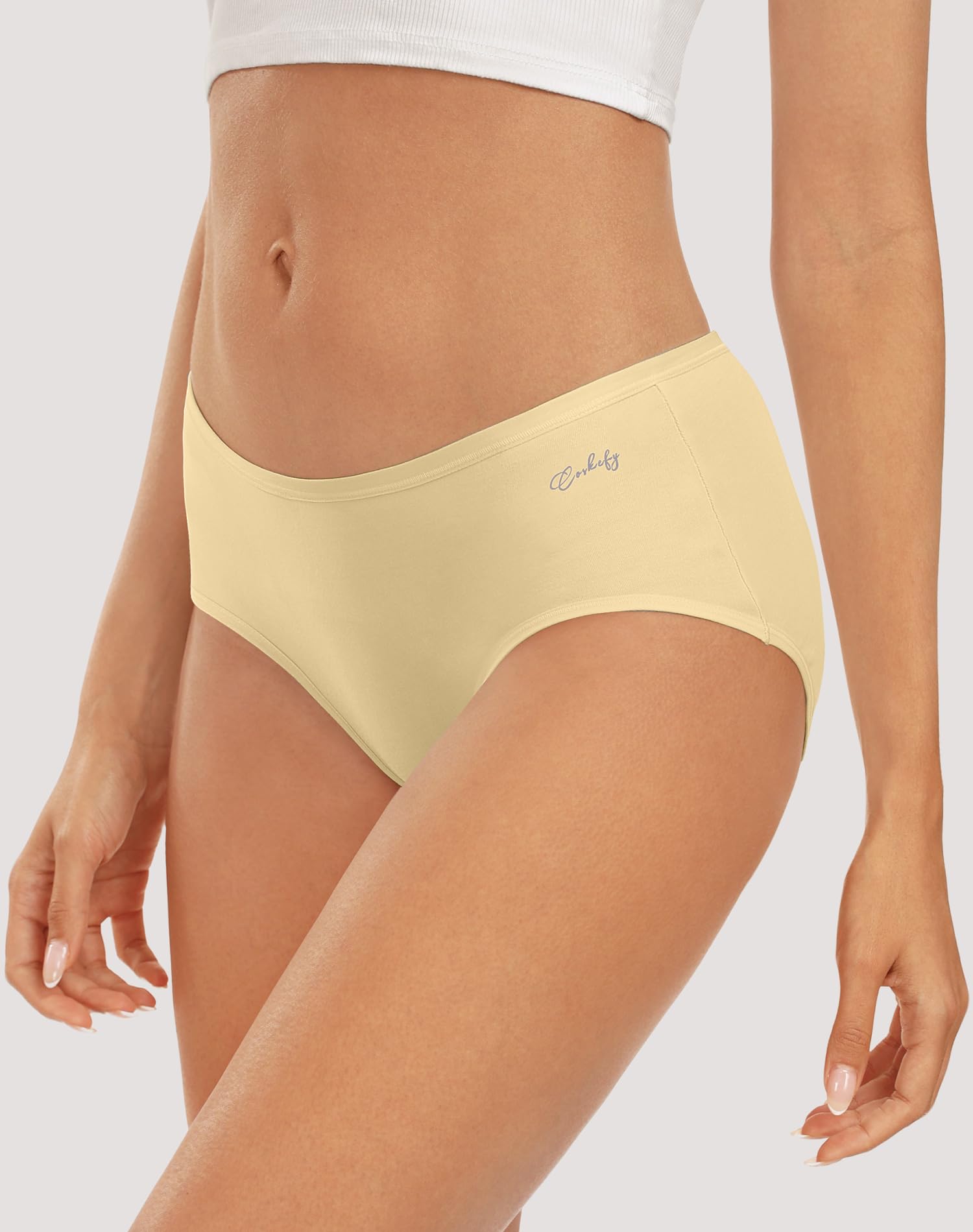 coskefy Womens Underwear Cotton Hipster Panties,Low Rise Breathable,6 Pack