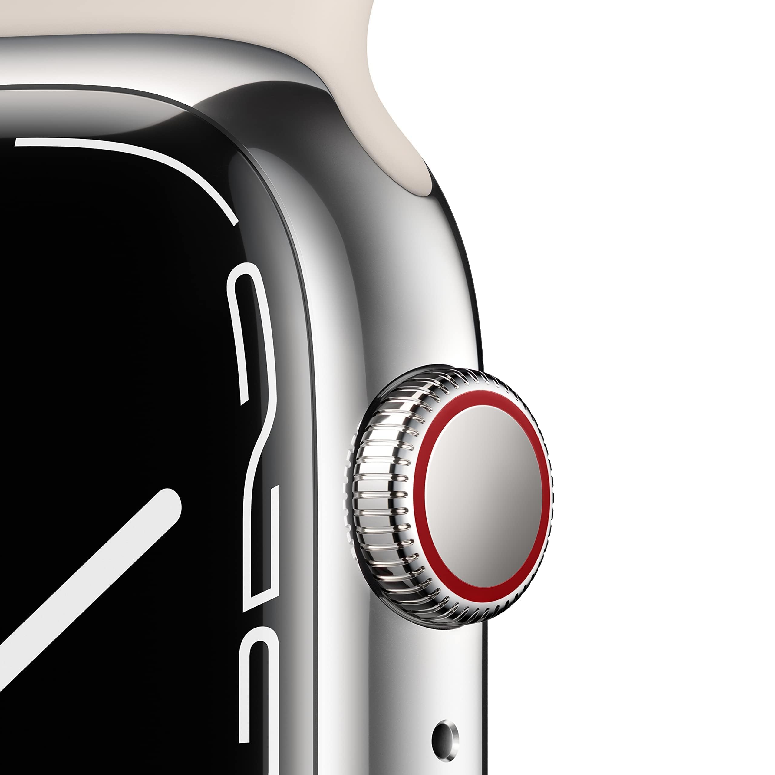 Apple Watch Series 7 (GPS, 41mm) Starlight Aluminum Case with Starlight Sport Band, Regular (Renewed)