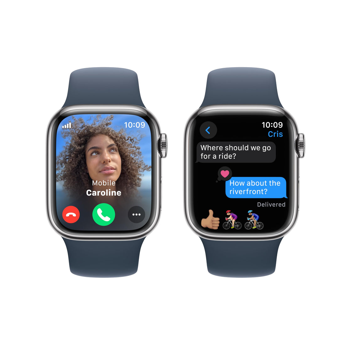 Apple Watch Series 9 [GPS + Cellular 45mm] Smartwatch with Silver Stainless Steel Case with Silver Milanese Loop. Fitness Tracker, Blood Oxygen & ECG Apps, Always-On Retina Display