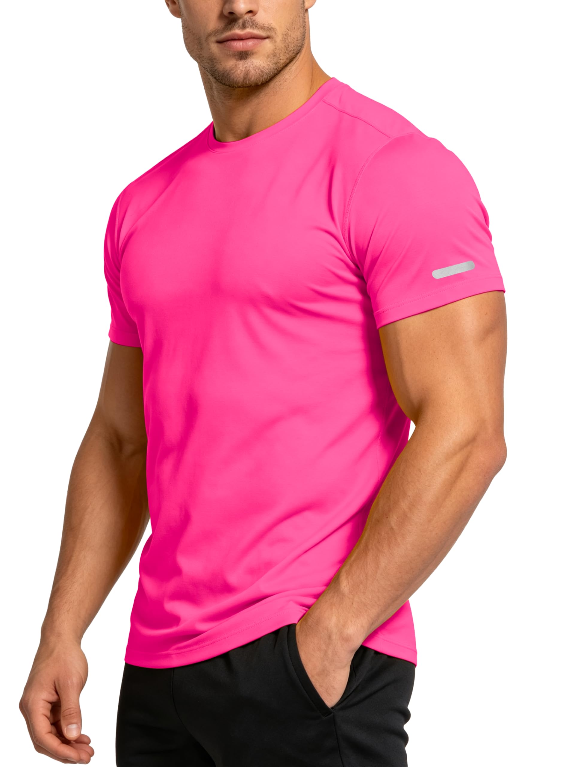 Workout Shirts Men Moisture Wicking Quick Dry Running Short Sleeve | Breathable high elasticity gym activewear tee durable lightweight athletic fit performance tshirt