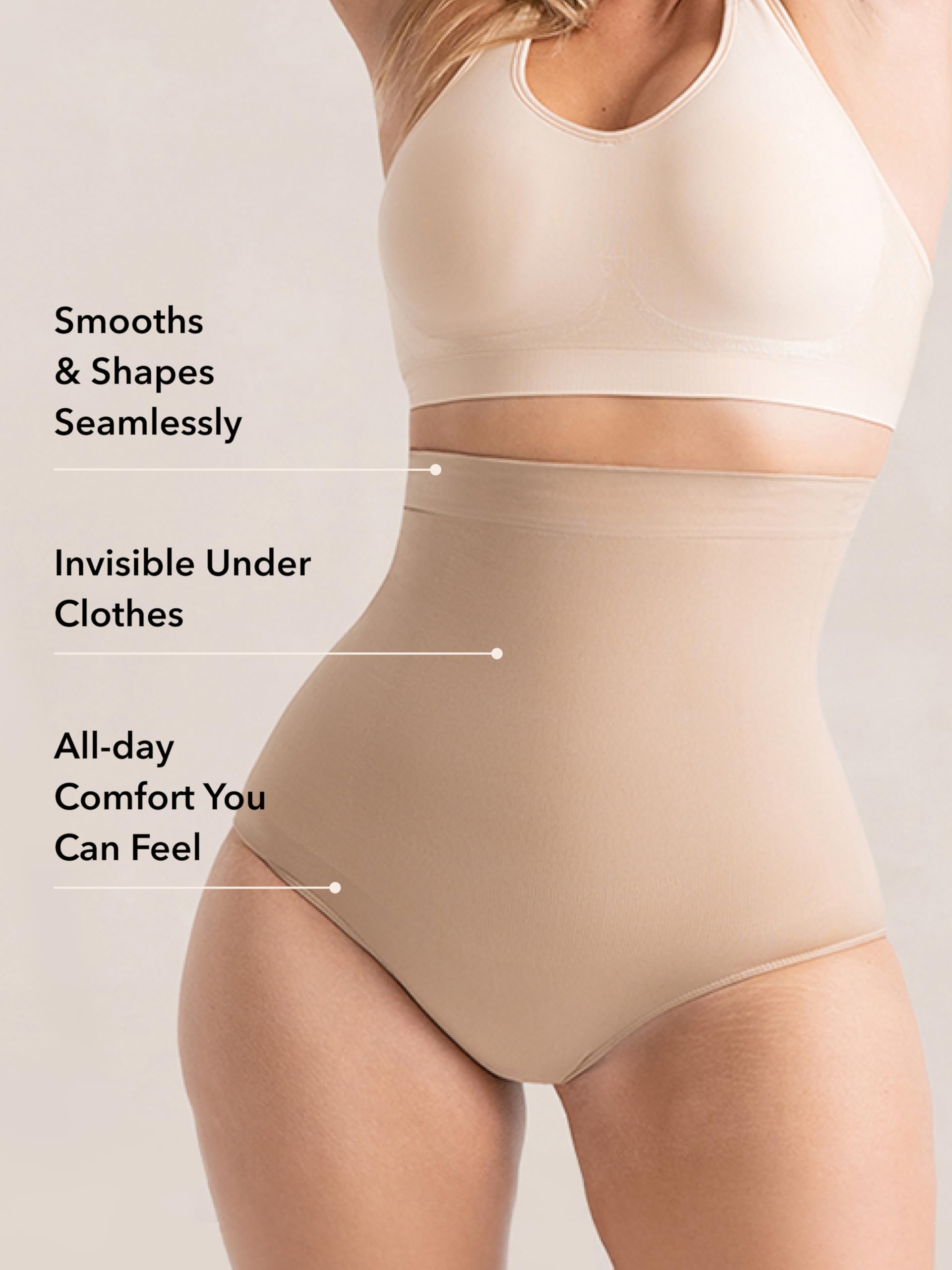 SHAPERMINT Shapewear for Women - Seamless Shapewear Tummy Control Panty, Body Shaper, Tummy Control Underwear for Women