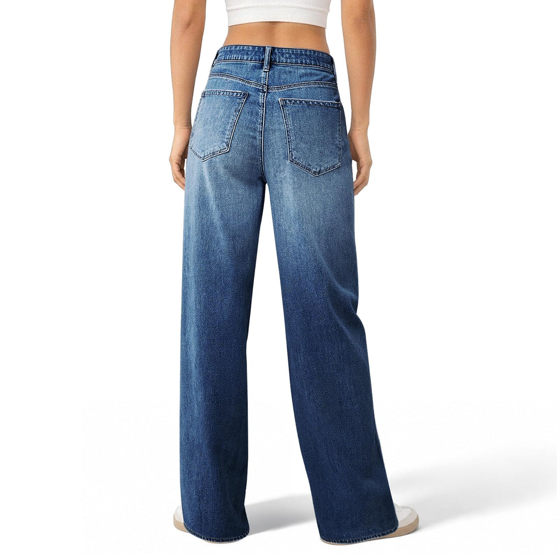 Women's Wide Leg Jeans High Waisted Baggy Straight Leg Loose Stretchy Casual Denim Pants