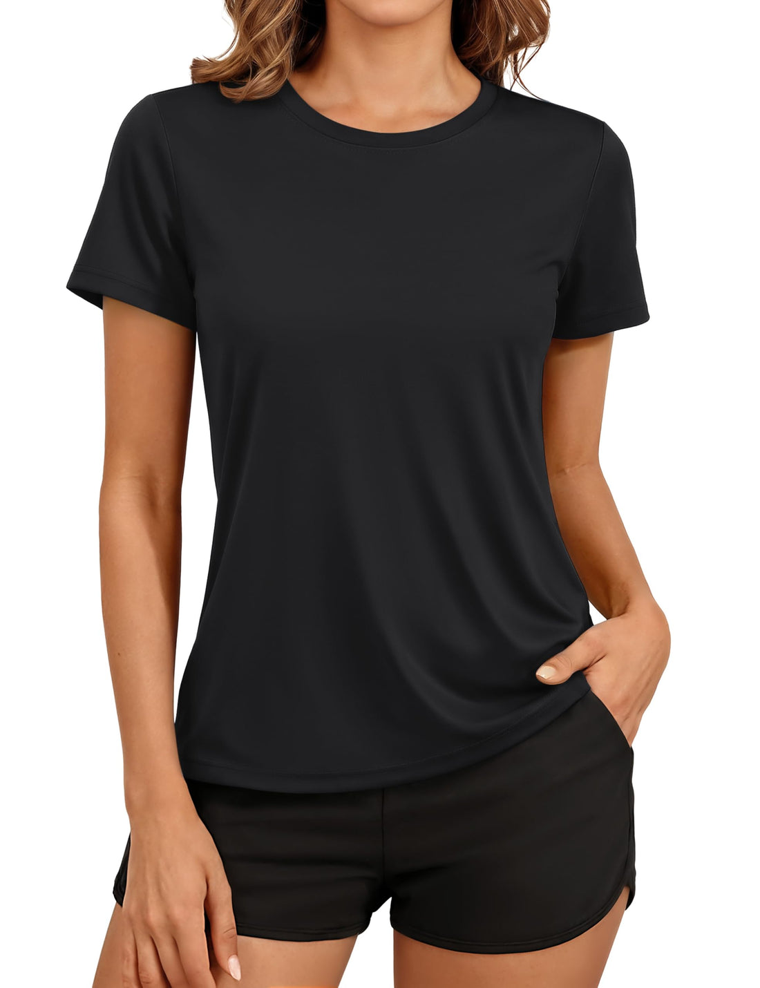 TACVASEN Women's Short Sleeve Workout Shirts UPF 50+ Sun Protection Quick Dry Athletic Tops for Running Gym Tee