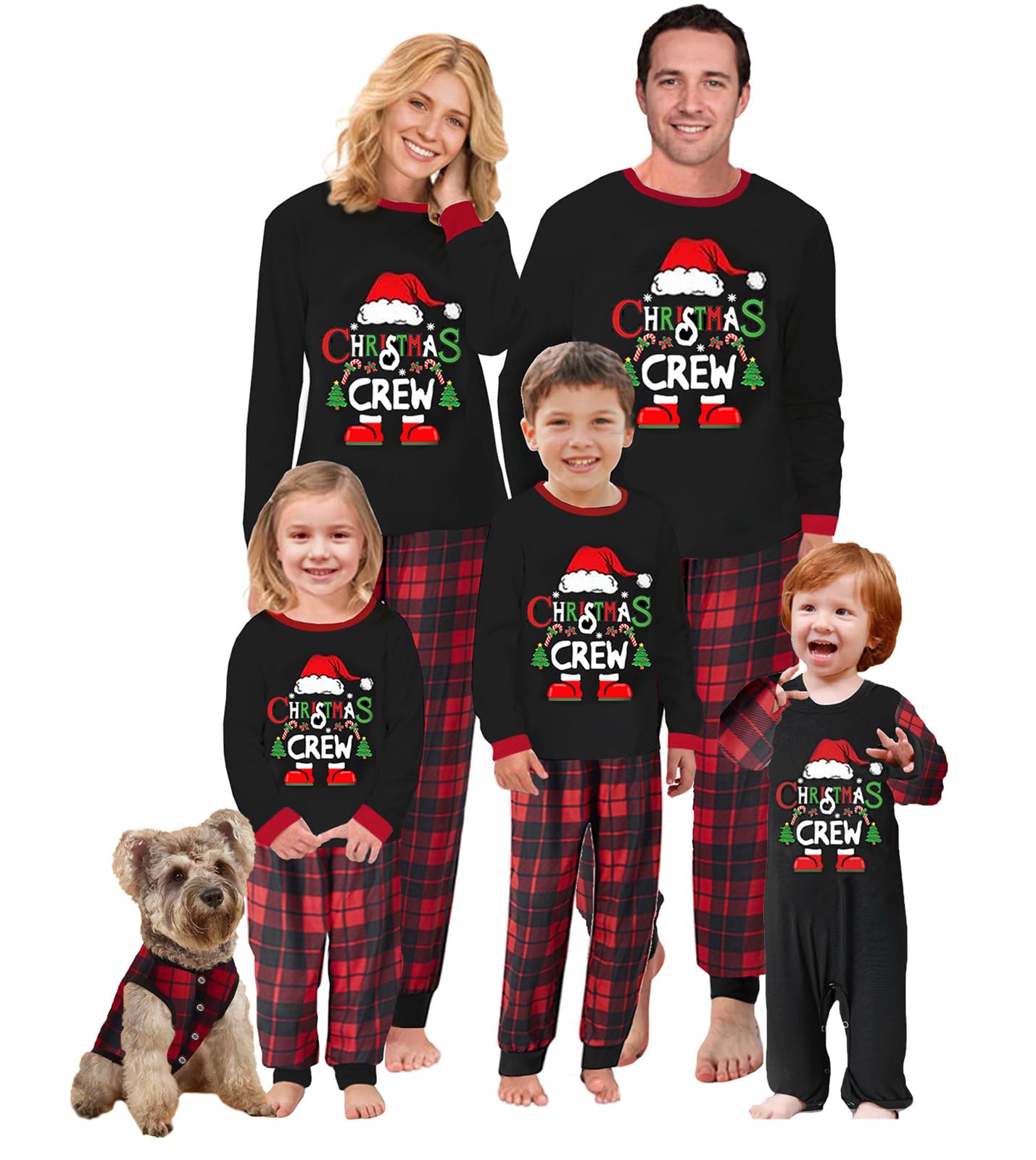 OAKFashion Christmas Pajamas for Family, Xmas Pajamas Family Christmas Pjs Matching Sets Holiday Nightwear Jammies