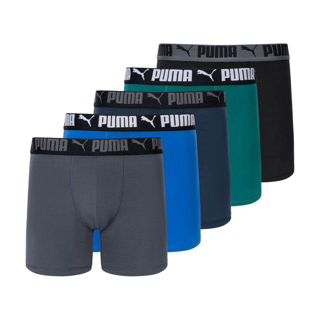 PUMA Men's 5 Pack Performance Boxer Briefs