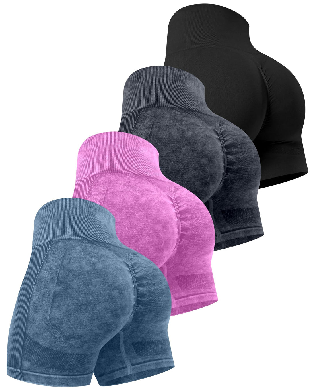 CHRLEISURE Workout Shorts Sets for Women, High Waisted Gym Butt Lifting Scrunch Butt Seamless Shorts