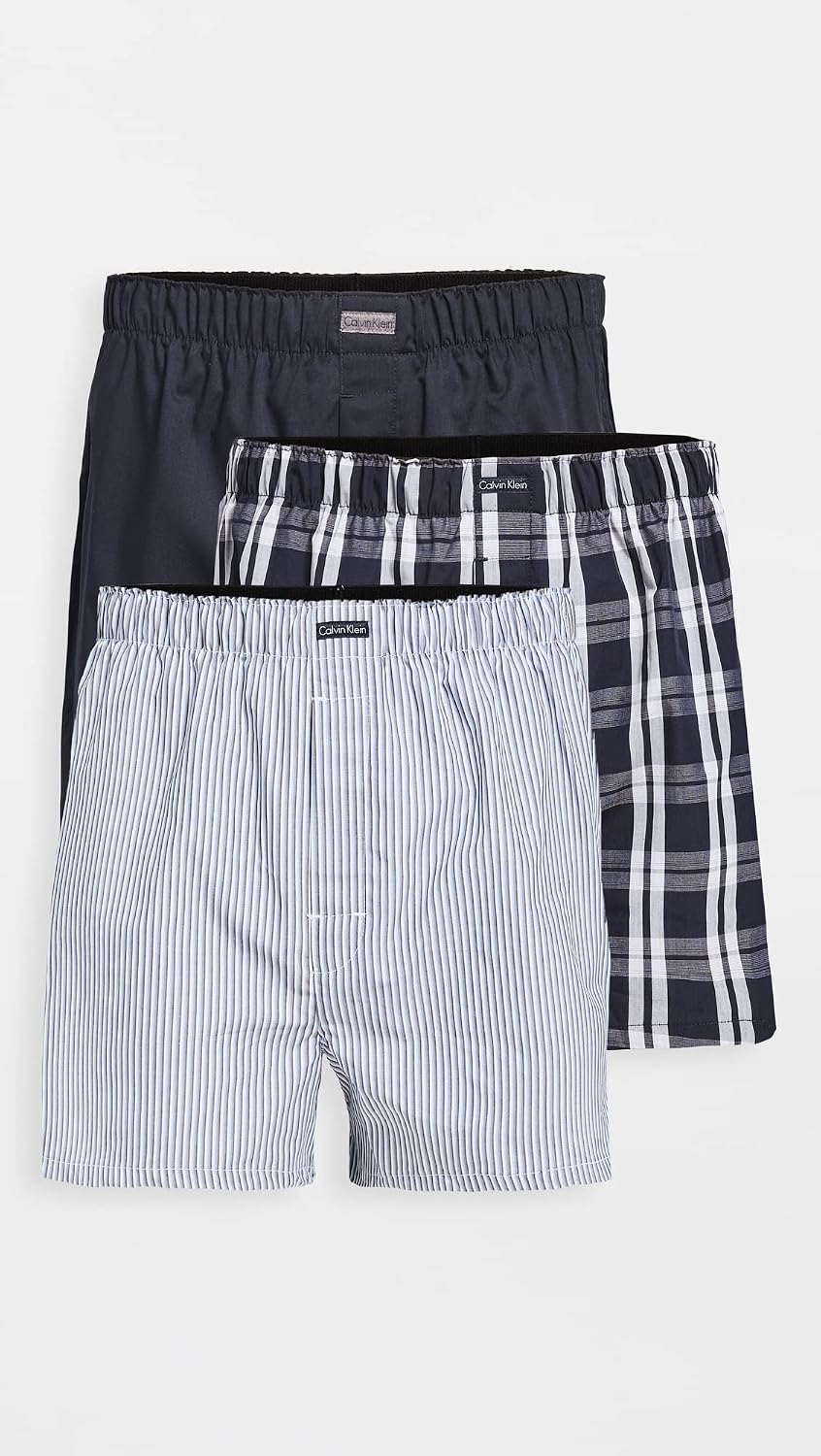 Calvin Klein Men's Underwear Cotton Classics 3-pack Woven Boxer