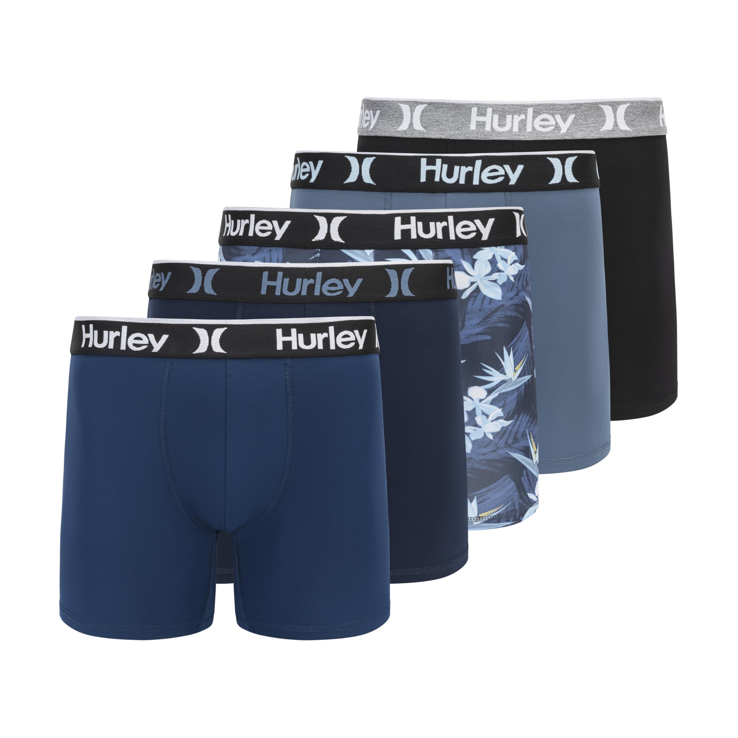 Hurley mens 5 Pack Stretch Boxer Briefs