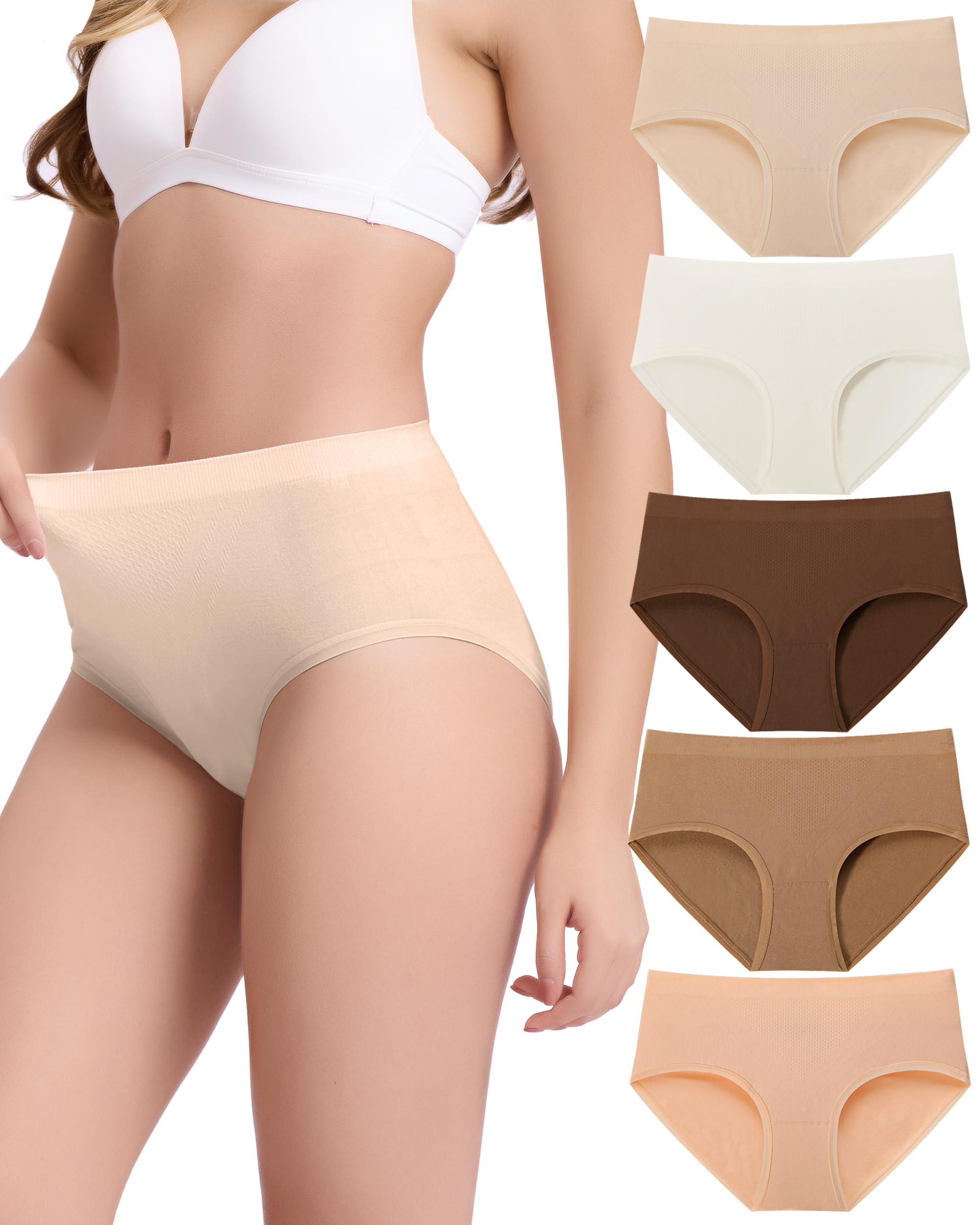 BAMBOO COOL Women's Underwear Ladies Brief Seamless Panties Moisture Wicking Stretchy Full Coverage