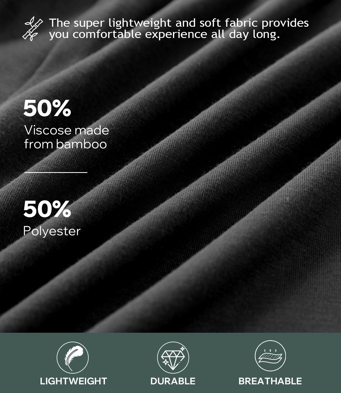 BAMBOO COOL Mens Boxers Durable Comfortable Boxer Shorts for Men Loose Ultra-Soft Men's Underwear (3 or 5 Pack)