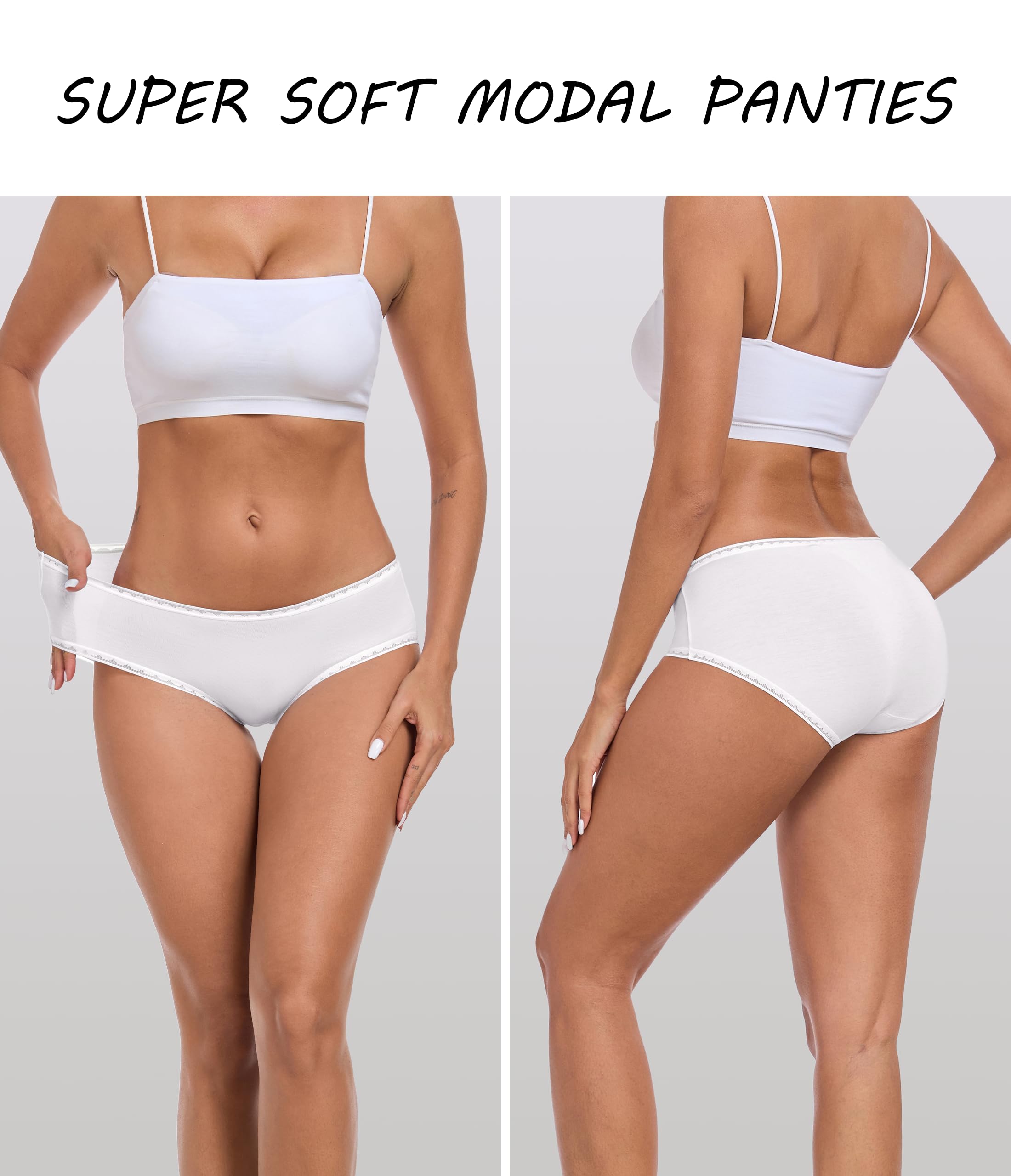ANLIQI Modal Hipster Underwear Women Soft Moisture Wicking Panties 3/6 Pack