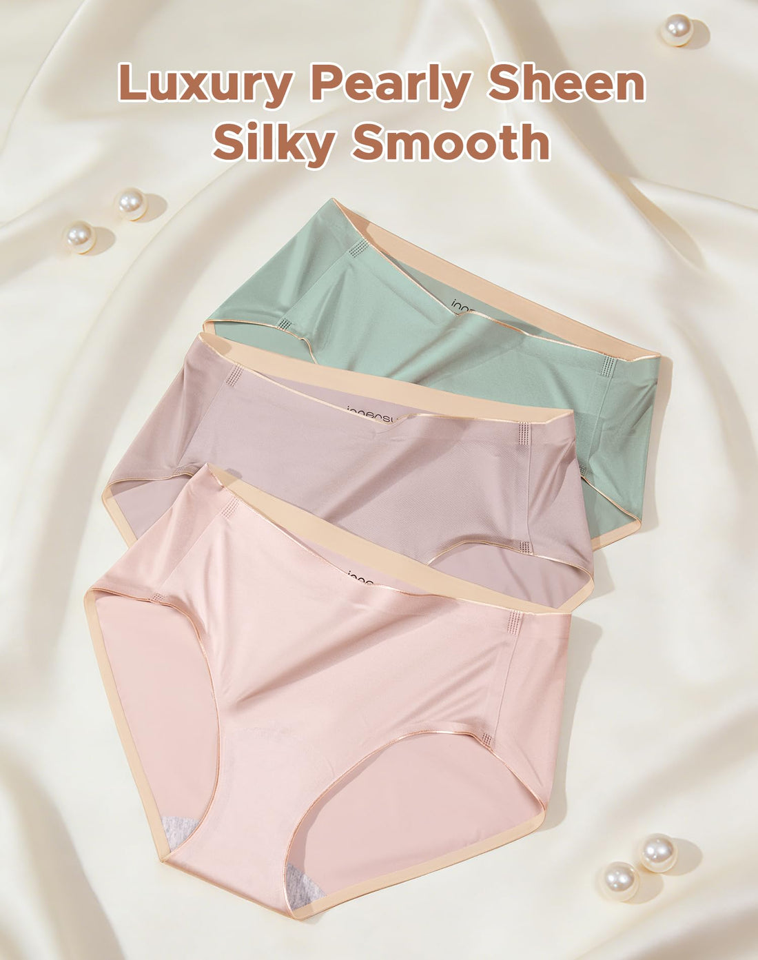 INNERSY Women's Seamless Underwear Silky Hipster 6-Pack