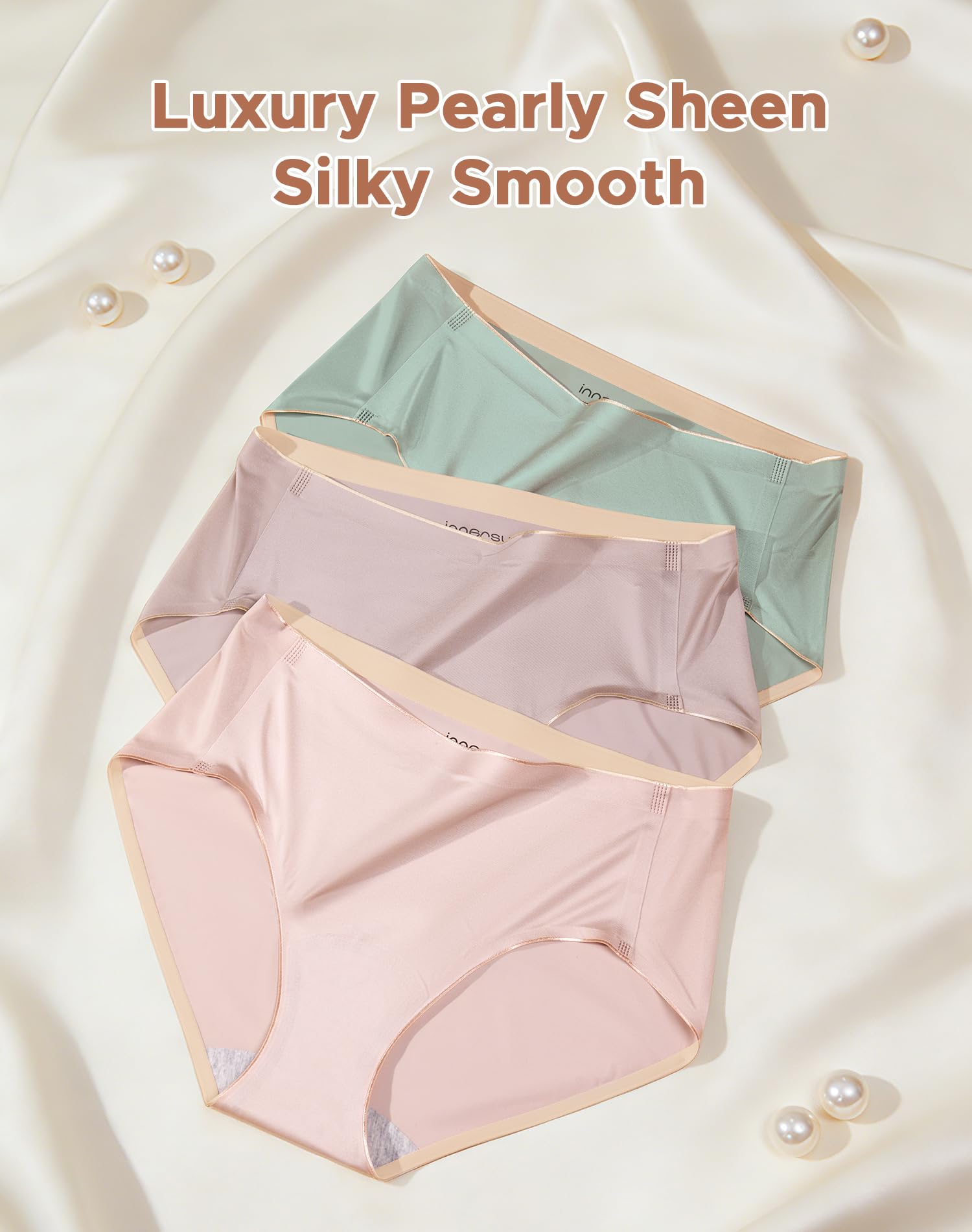 INNERSY Women's Seamless Underwear Silky Hipster 6-Pack