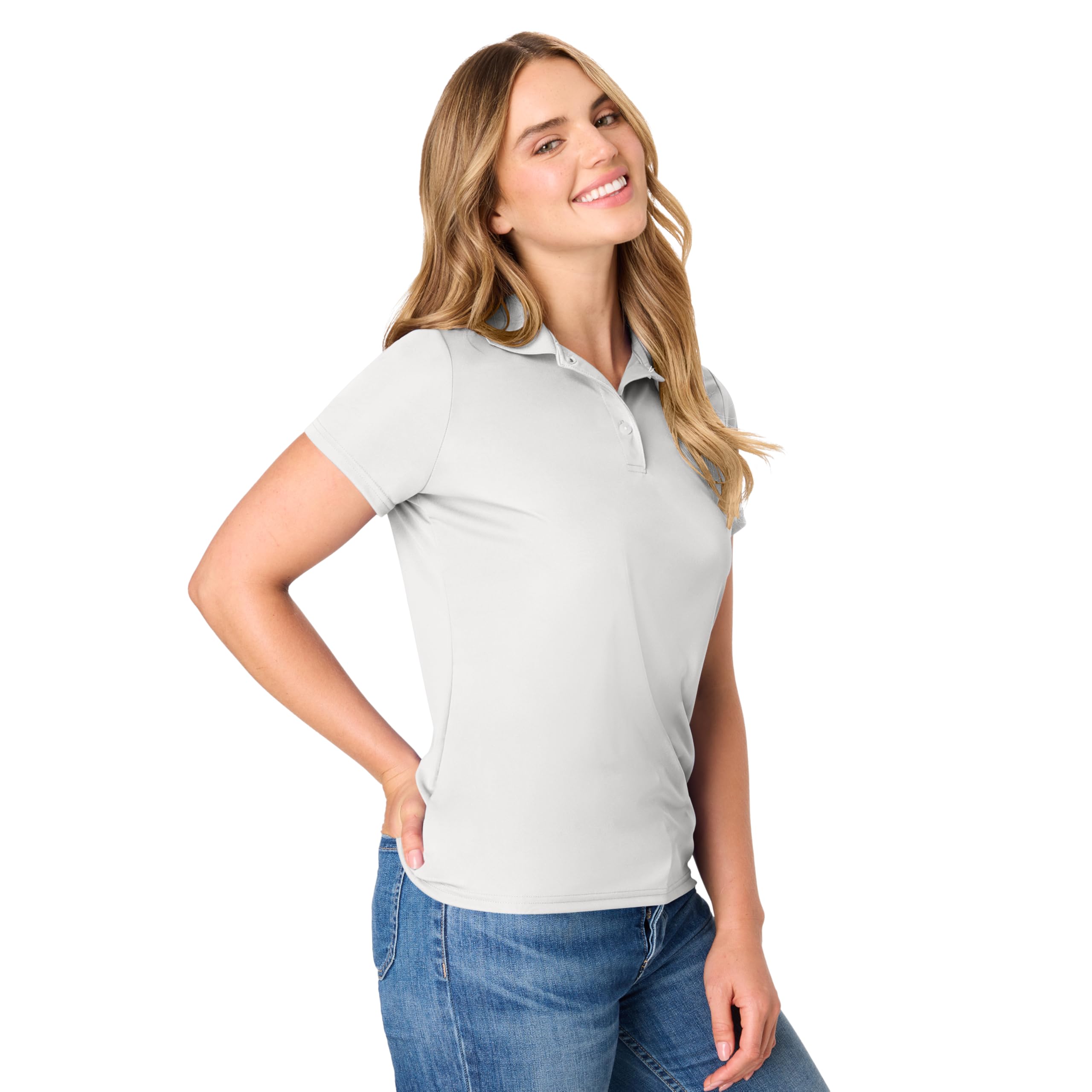 Hanes womens Performance Polo, Single or 3-Pack, Sport Cool DRI Moisture-Wicking Polo Shirt, 40+ UPF Protection