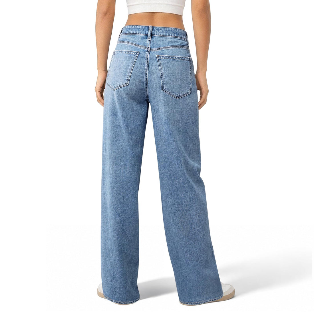 Women's Wide Leg Jeans High Waisted Baggy Straight Leg Loose Stretchy Casual Denim Pants