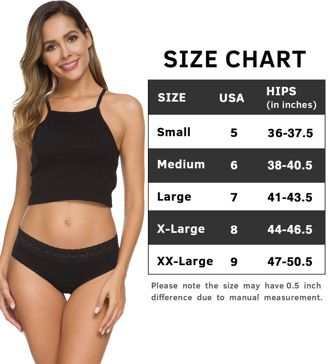 Wealurre Cotton Panties for Women Bikini Underwear Hipster Underpants Lace Briefs Pack
