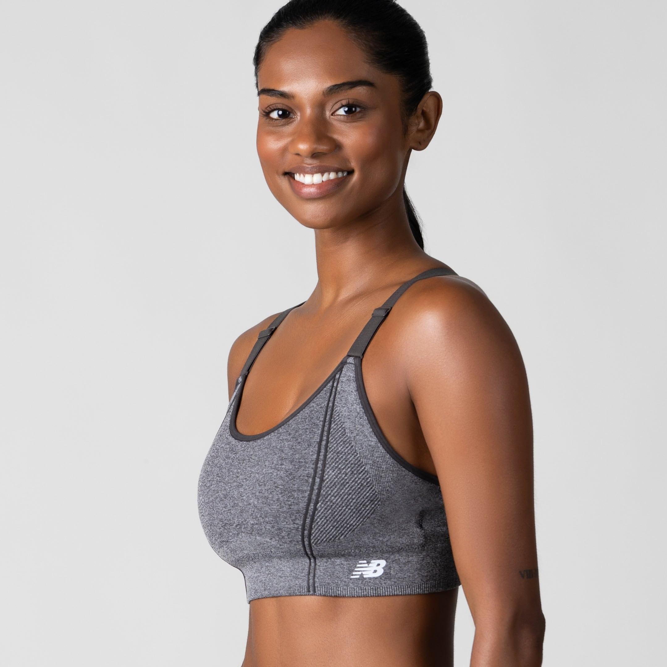 New Balance 2 Pack Sports Bras for Women, Seamless Wirefree Womens Sports Bra with Removable Pads, Athletic Wear for Workout