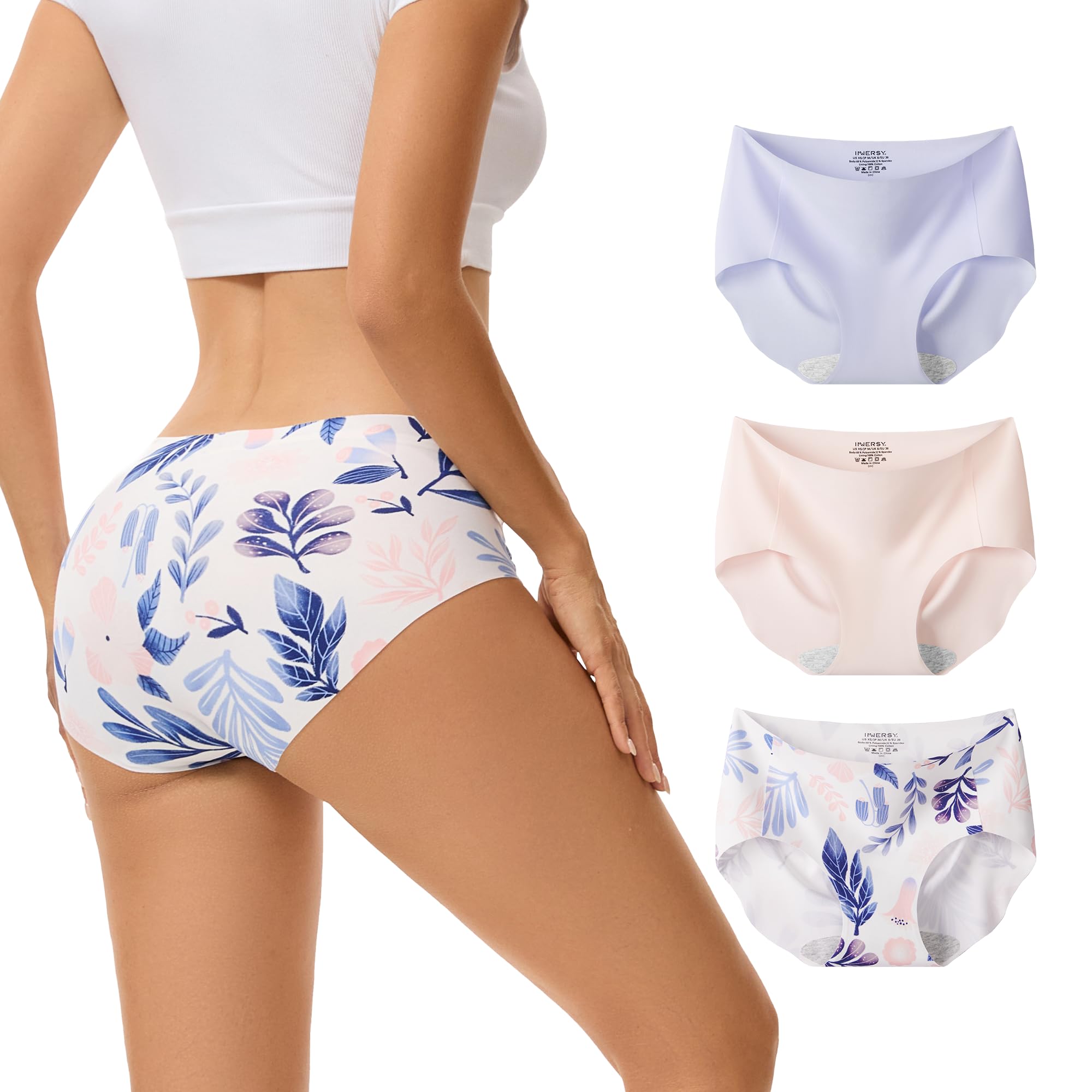 INNERSY Women's Seamless No Show Hipster Panties Invisible Light Underwear 3-Pack