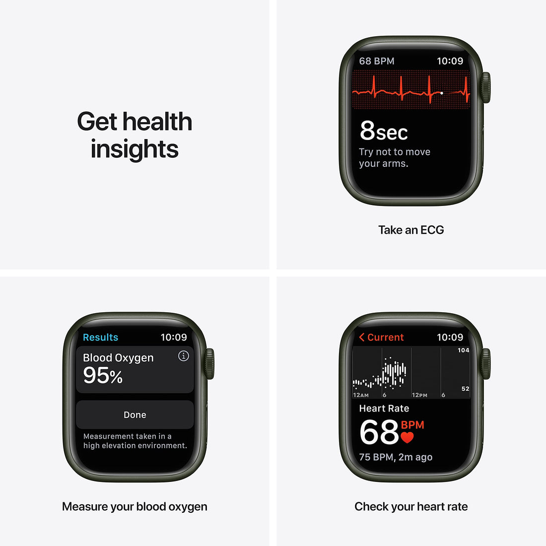 Apple Watch Series 7 (GPS, 41mm) Starlight Aluminum Case with Starlight Sport Band, Regular (Renewed)