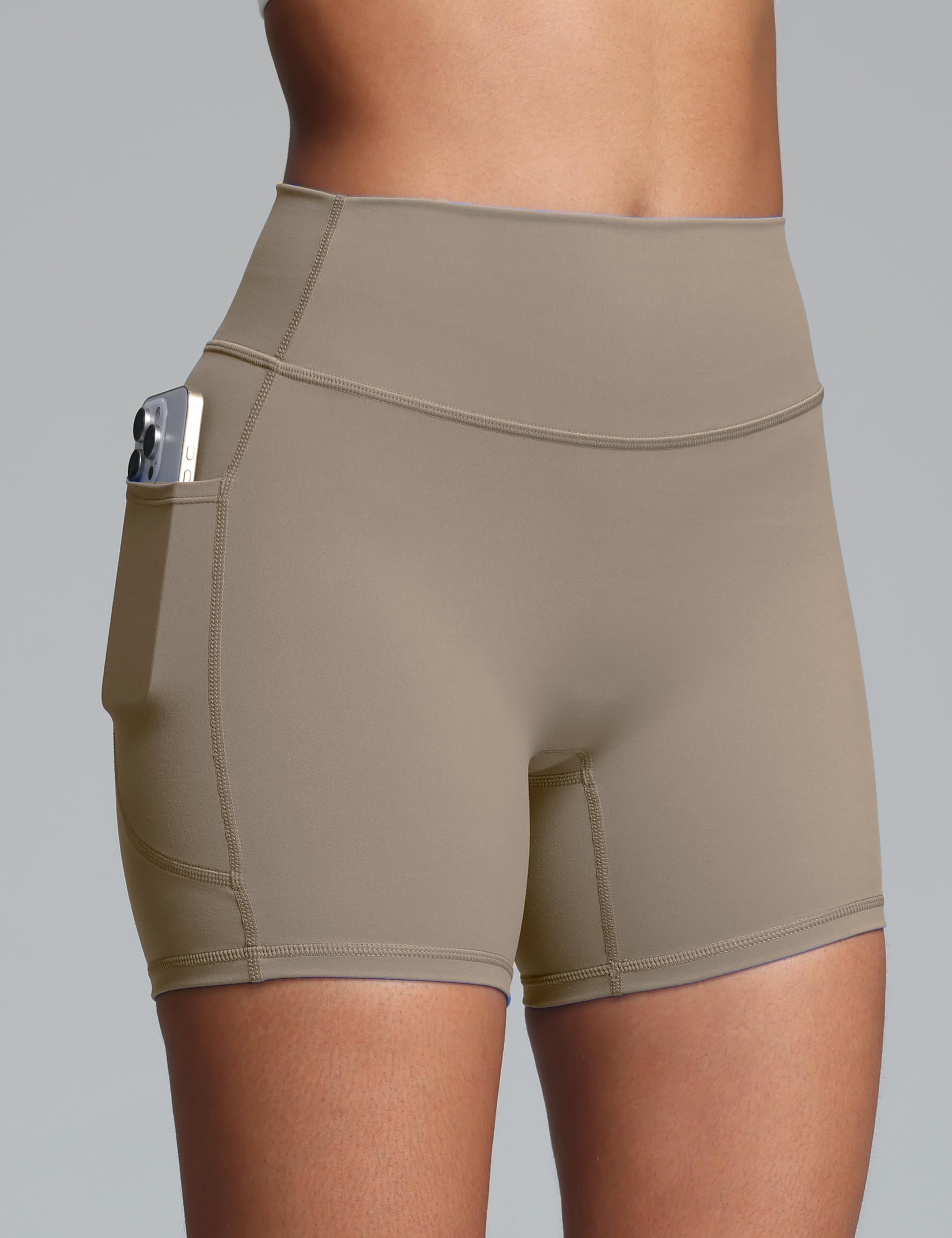 Olmlmt Biker Shorts Women 4.5" with Pockets High Waisted Spandex Yoga Workout Shorts