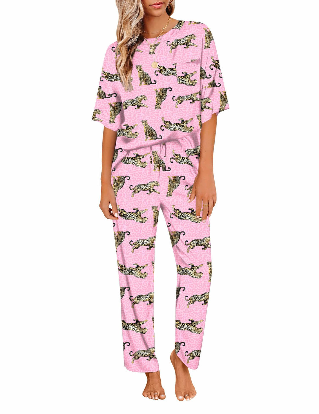 Ekouaer Pajamas for Women Set Silky Satin 2 Piece Lounge Sets with Pockets
