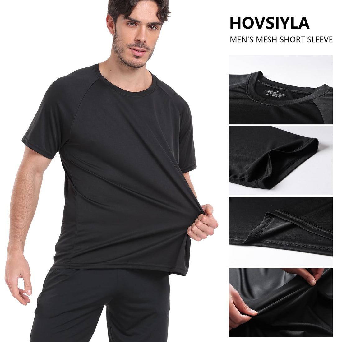 HovSiyla 1/5 Pack Running Shirts Men Sport Tops Dry Fit Gym Wicking Athletic T Shirts Breathable Cool Workout Shirts