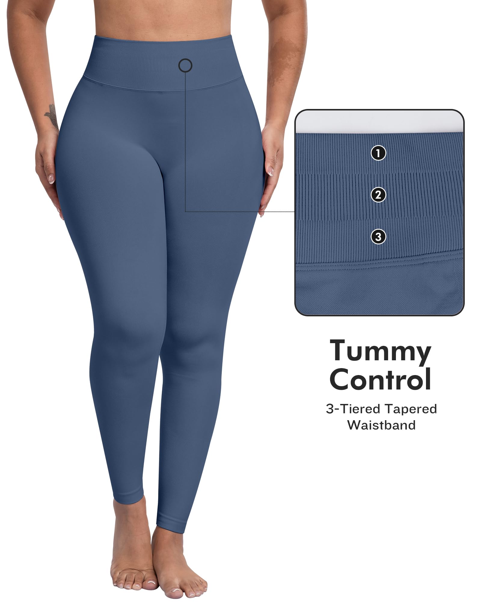 ATHVOTAR Workout Gym Leggings Women, High Waisted Seamless Butt Lifting Scrunch Butt Sports Leggings