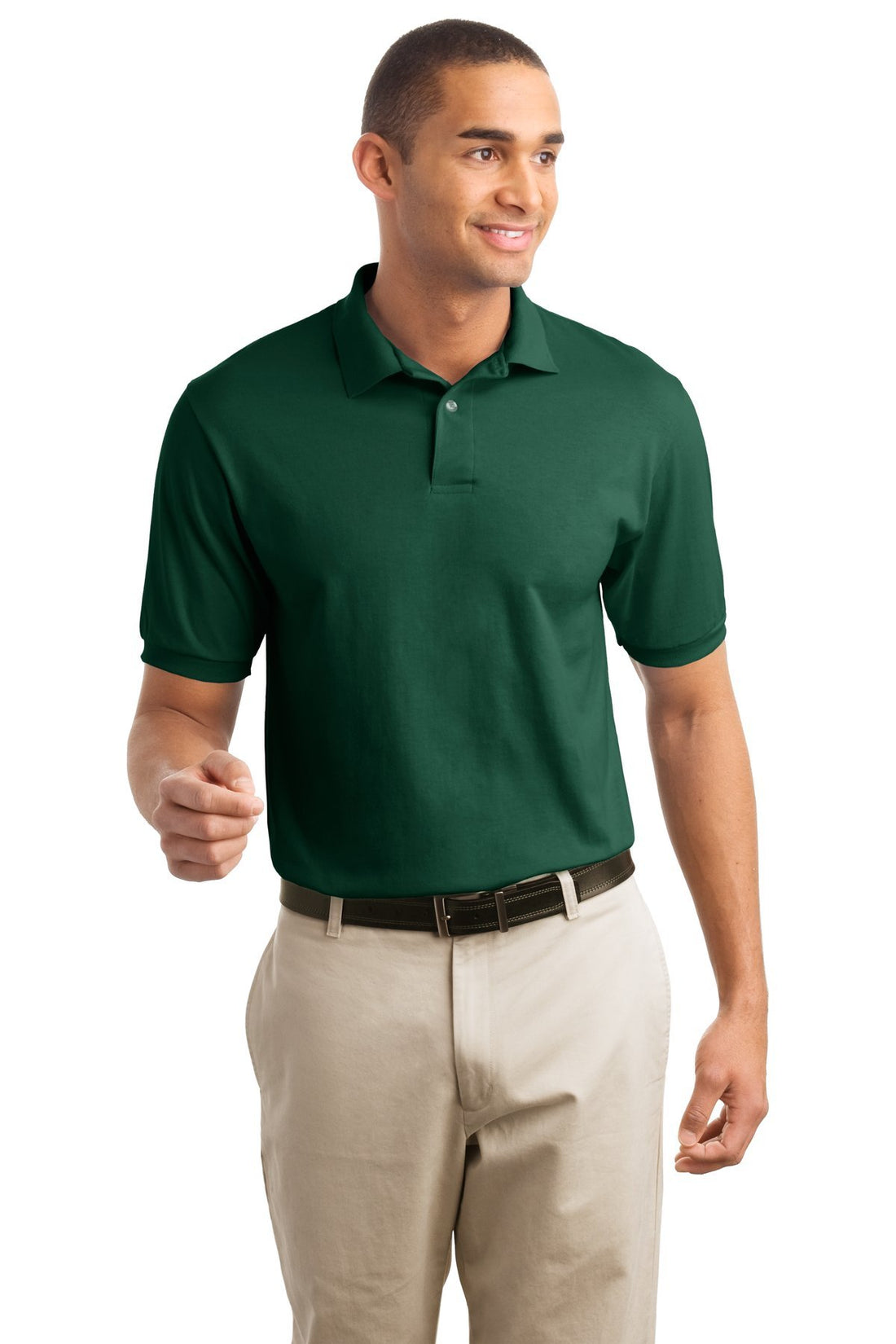 Hanes Mens EcoSmart Jersey Polo Shirt, Short-Sleeve Shirts for Men, T-Shirt, 2-Pack