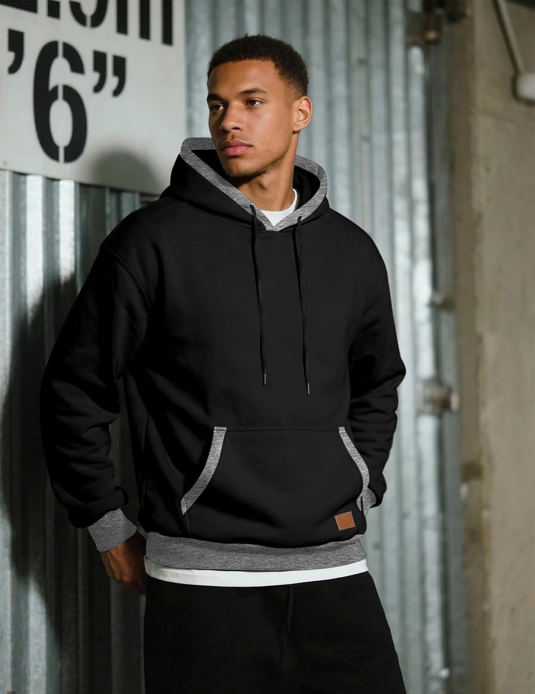 JMIERR Men's Hoodies Sweatshirts Casual Fleece Pullover Hoodie Pocket | Cotton, Casual Hooded, Drawstring, Fleece, Long Sleeve, Kangaroo Pocket, Fall, Winter, Warm Clothing