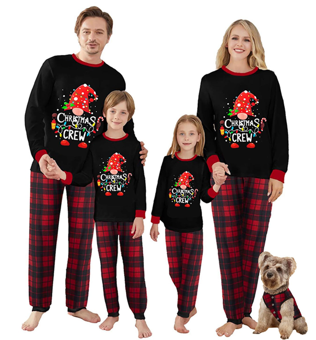 OAKFashion Christmas Family Pajamas Holiday Christma Pajama Family Matching Pjs Set Sleepwear Xmas Jammies