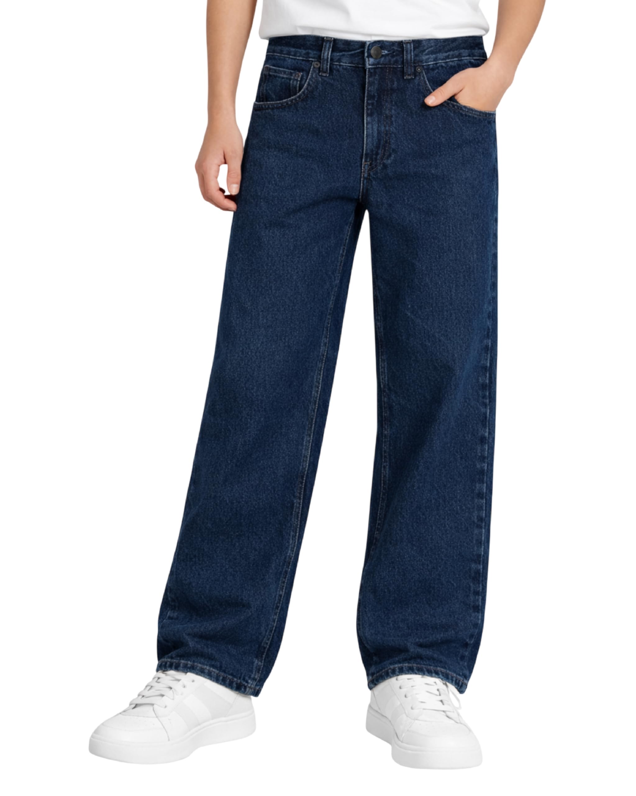 Volcom Boys' Regular Fit Pull-On Denim Jeans, 5-Pocket Style | Relaxed Comfort That Moves with Growing Kids, a Classic Timeless Look for School, Weekends or Everyday Wear