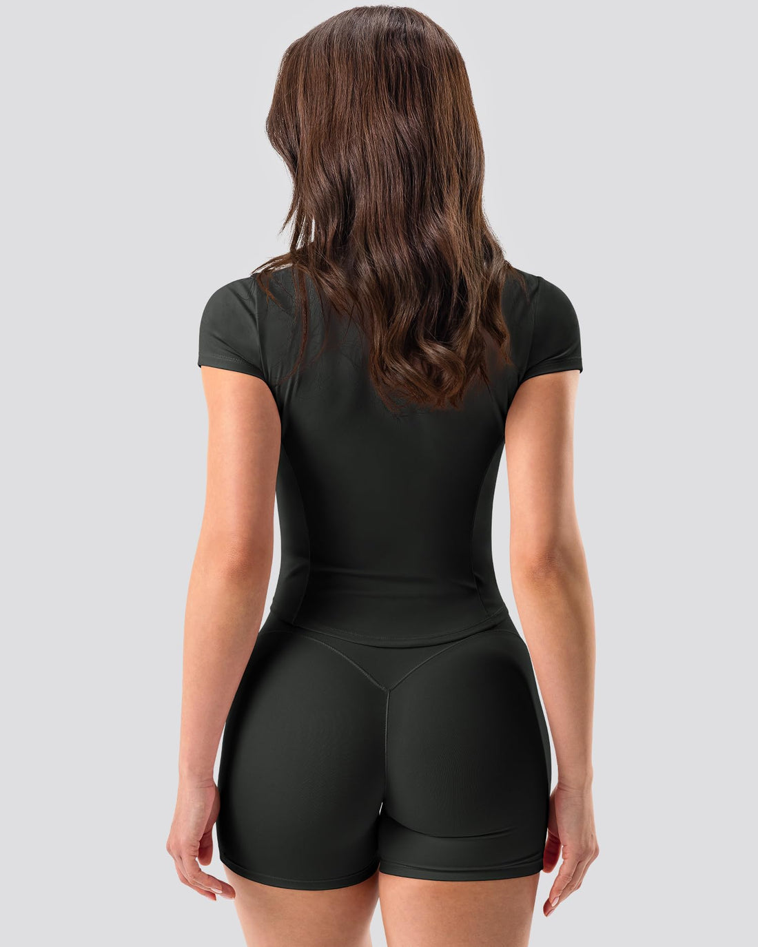 GYM RAINBOW Short Sleeve Workout Tops for Women, Cropped Workout Shirts Slim Fit Crew Neck Athletic Gym Running T Shirts