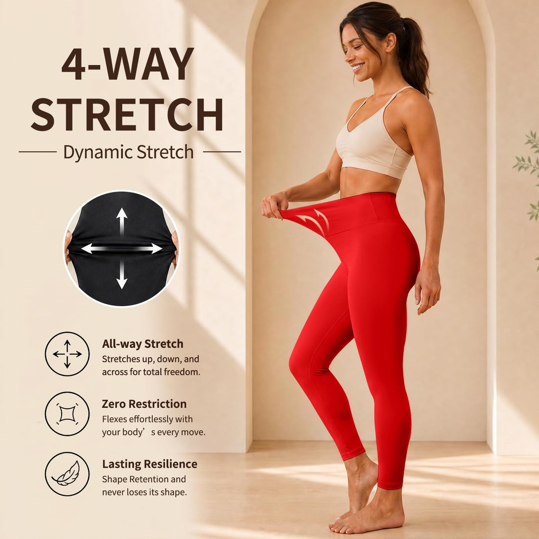High Waisted Leggings for Women, Tummy Control Yoga Pants Non See Through Buttery Soft for Workout Athletic