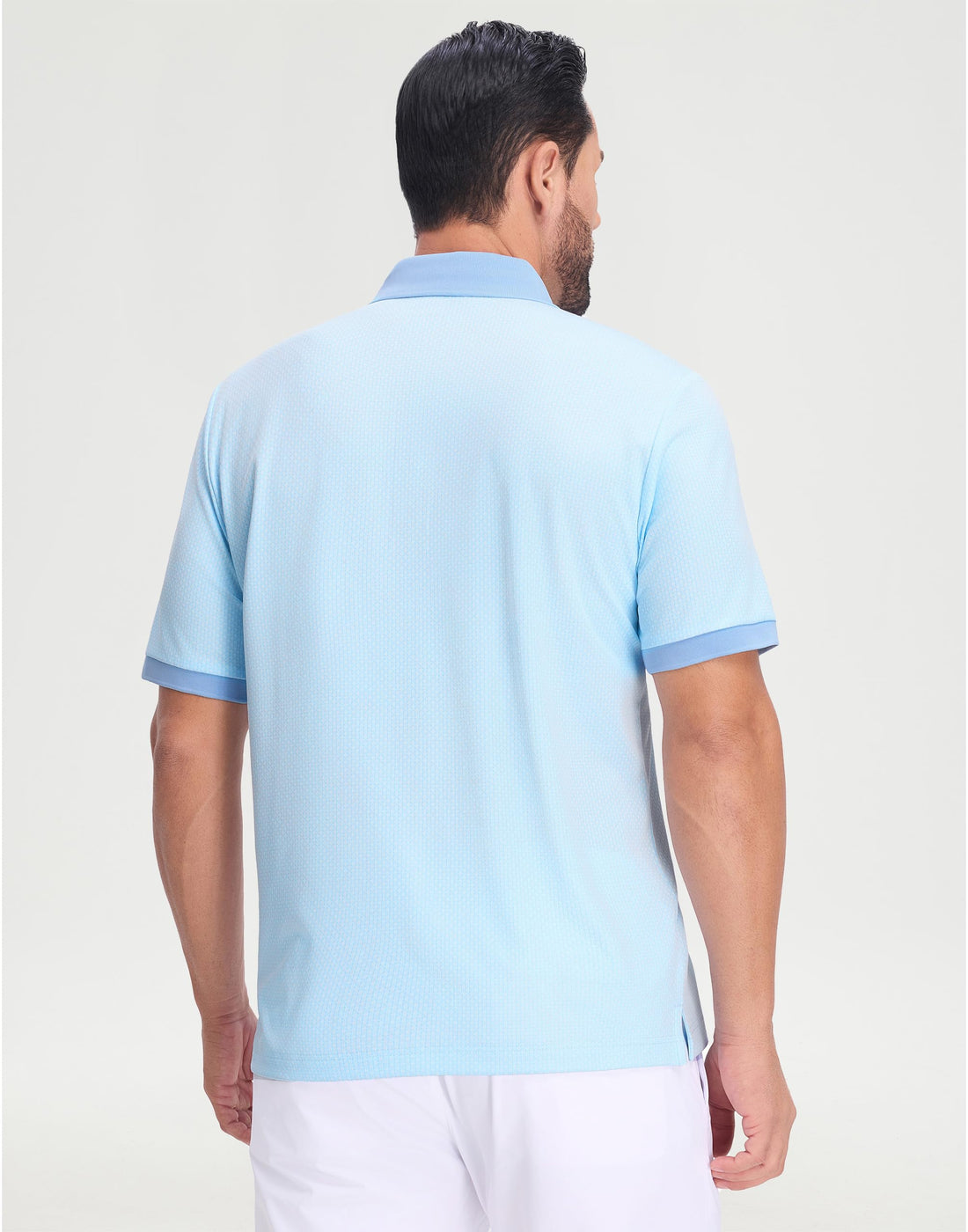 M MAELREG Mens Golf Polo Shirts Jacquard Ribbed Collar Performance Moisture Wicking Dry Fit Short Sleeve Golf Shirts for Men