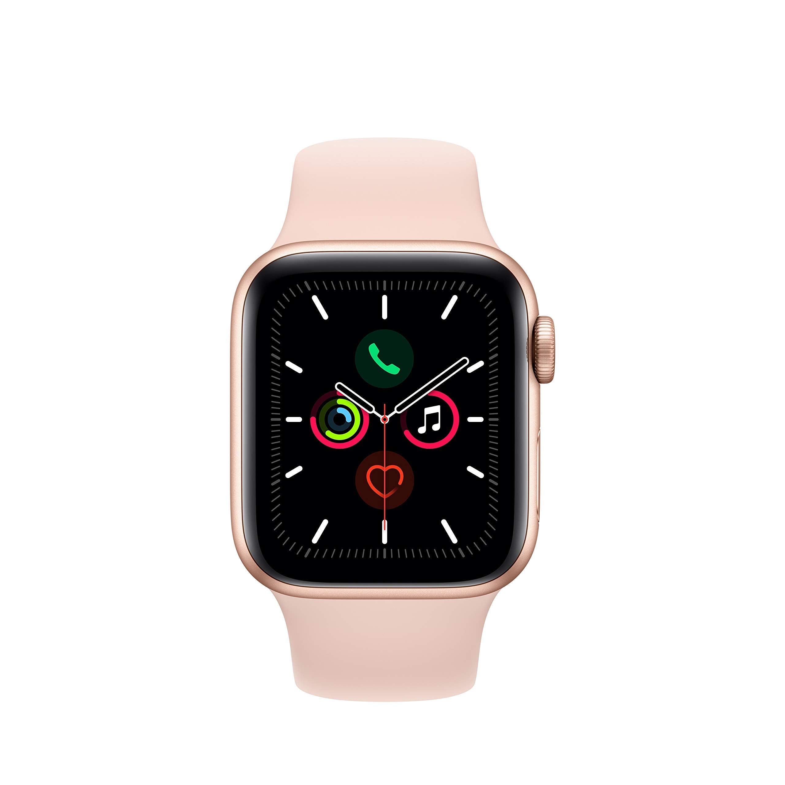 Apple Watch Series 5 (GPS, 44MM) - Space Gray Aluminum Case with Black Sport Band (Renewed)